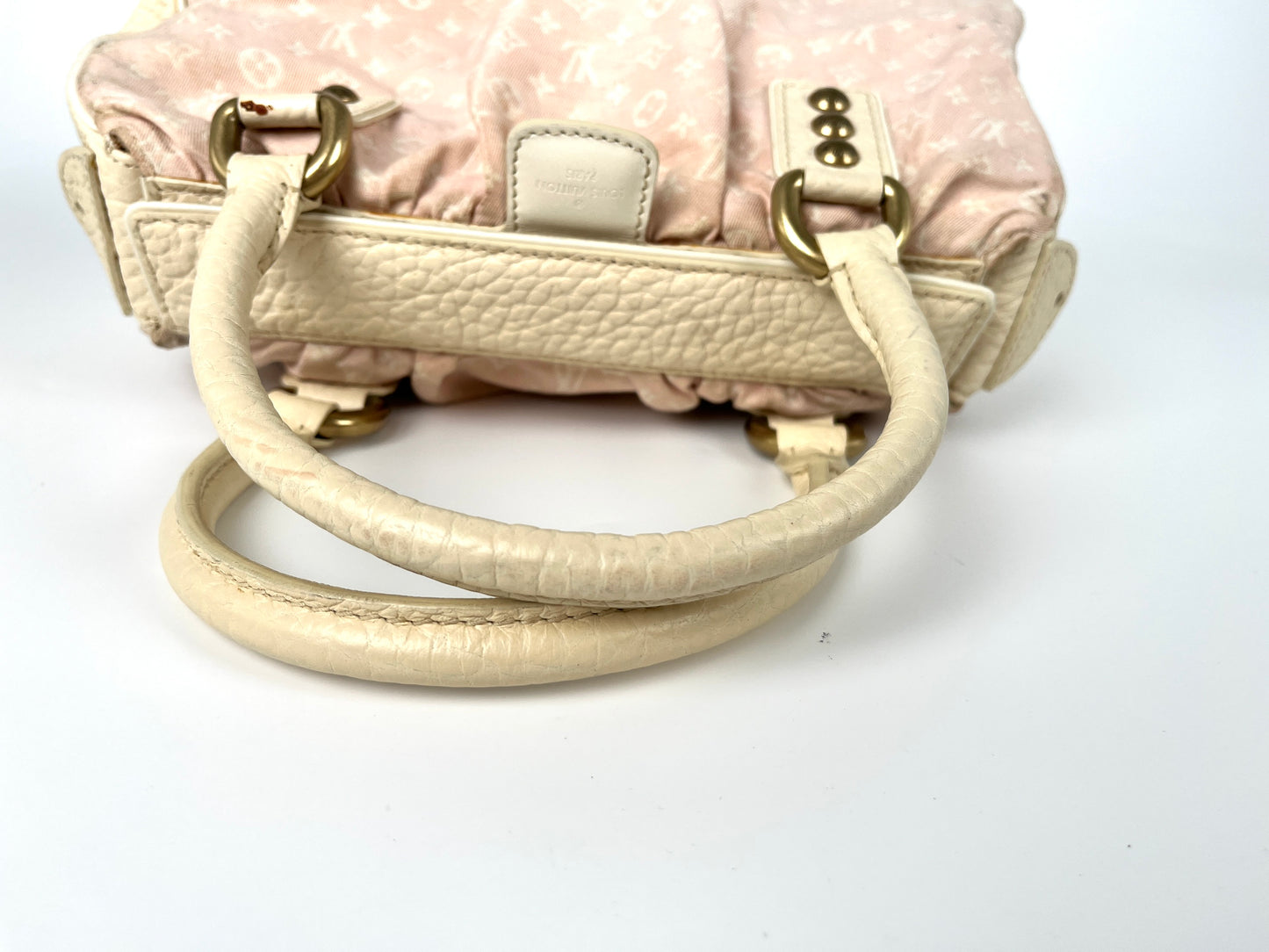 LOUIS VUITTON Monogram Mini Lin Trapeze PM Top Handle Satchel Bag Pink