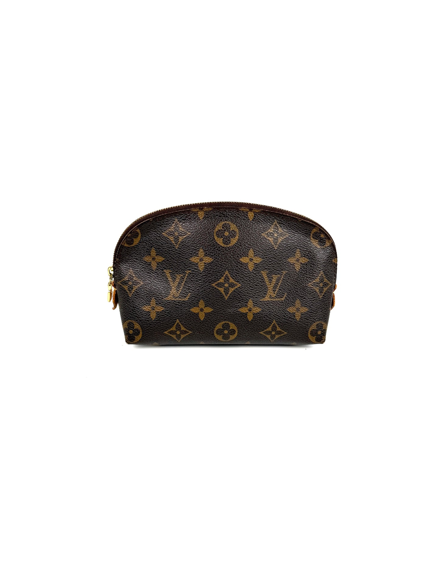 LOUIS VUITTON Brown Monogram Cosmetic Zip Pouch
