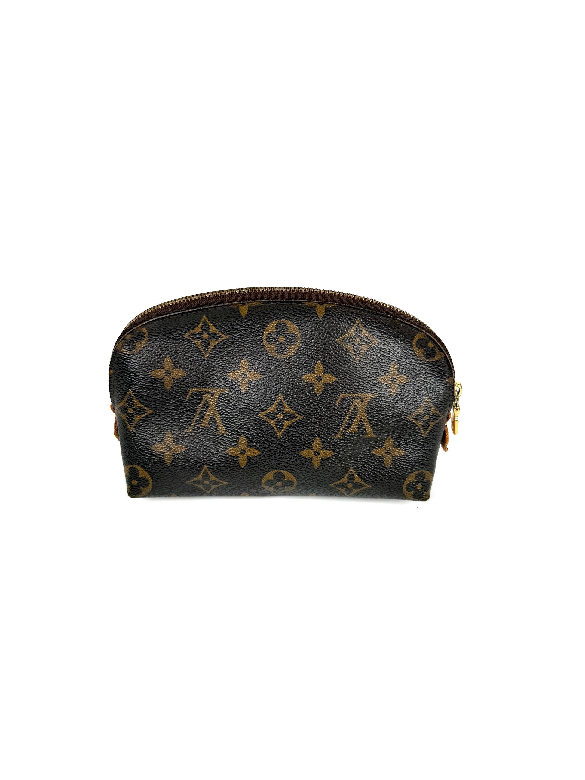LOUIS VUITTON Brown Monogram Cosmetic Zip Pouch