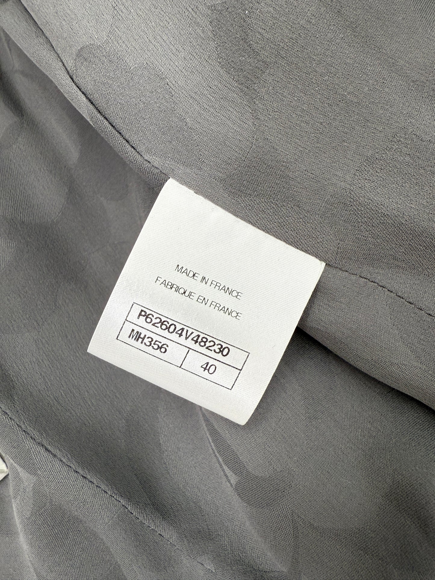 CHANEL Collared Runaway 2020 Black Gray Silver Long Tweed Coat Jacket 40 8