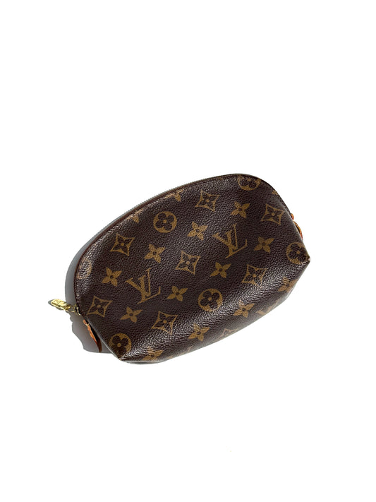 LOUIS VUITTON Brown Monogram Cosmetic Zip Pouch