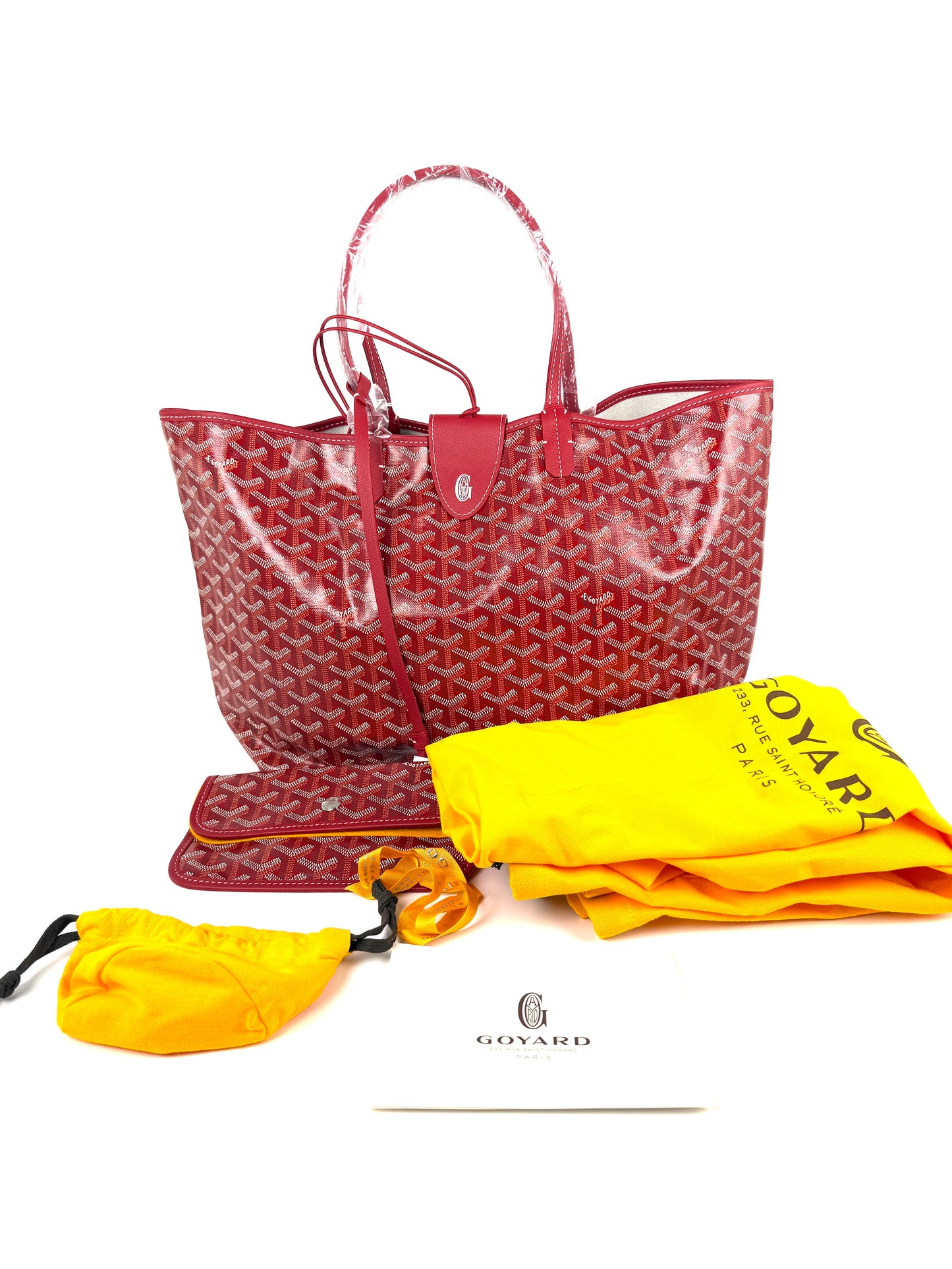 GOYARD Saint Louis PM Red Tote Bag with Pouch New