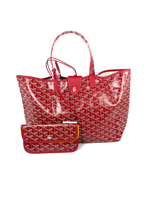 GOYARD Saint Louis PM Red Tote Bag with Pouch New