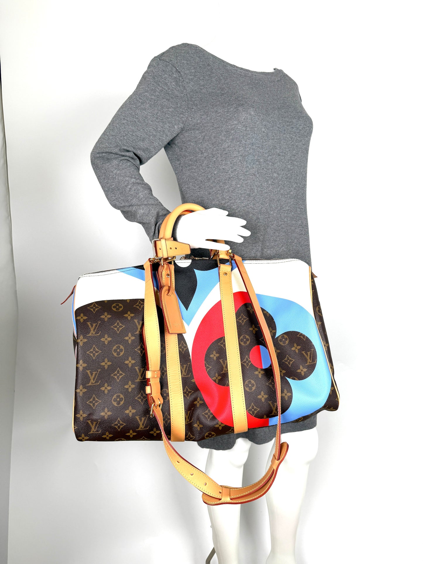Louis Vuitton Game on Keepall 45 Bandouliere Monogram Duffle Weekender Travel Bag 