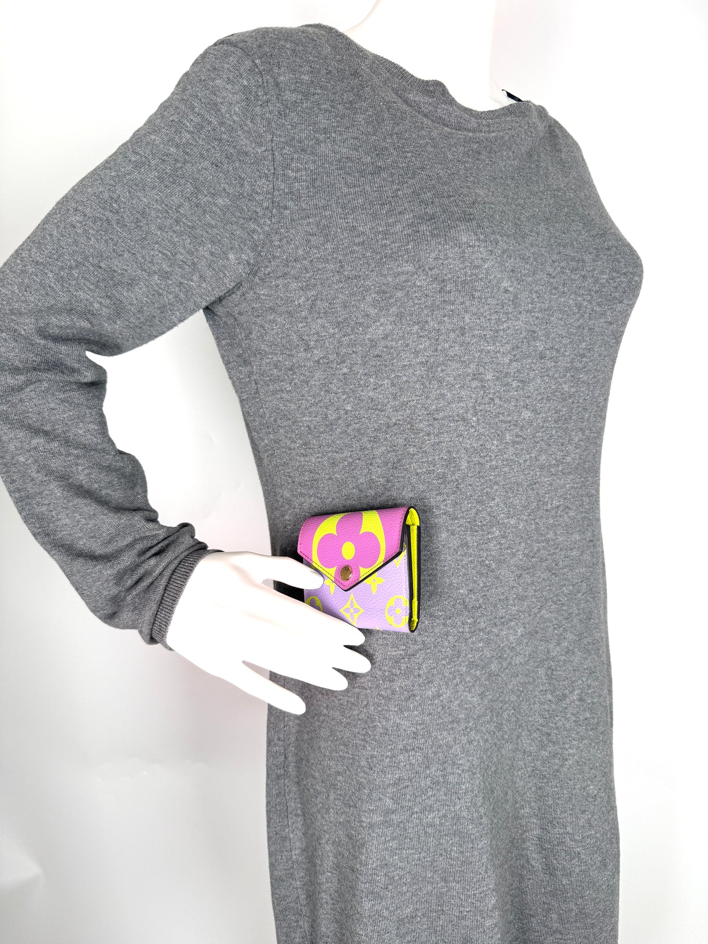 Louis Vuitton Zoe Giant Monogram Lilac Multicolor Flap Compact Wallet