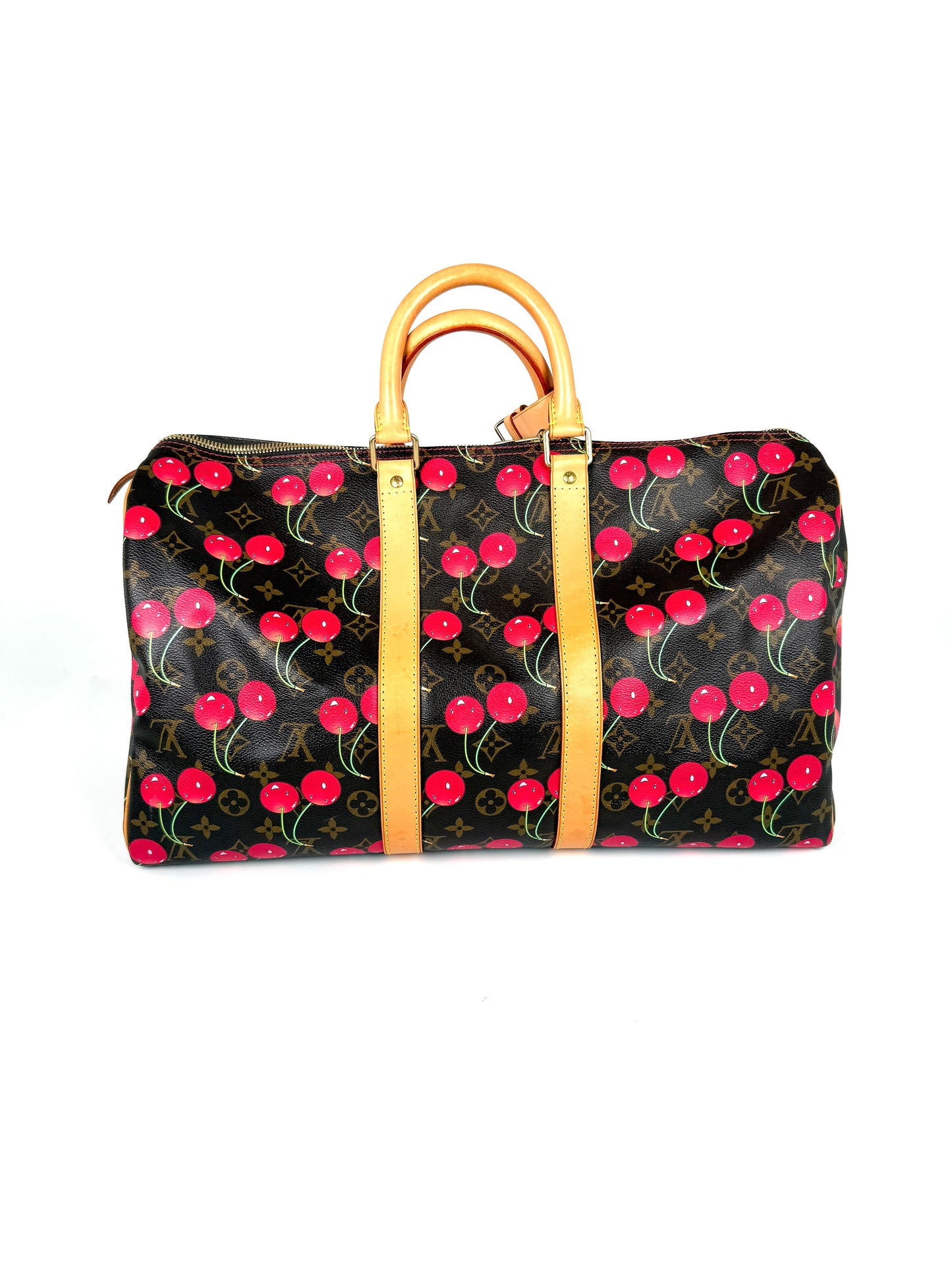 Vintage Louis Vuitton Keepall 45 Takashi Murakami Cerises Monogram Duffle Weekender Cherry Travel Bag 