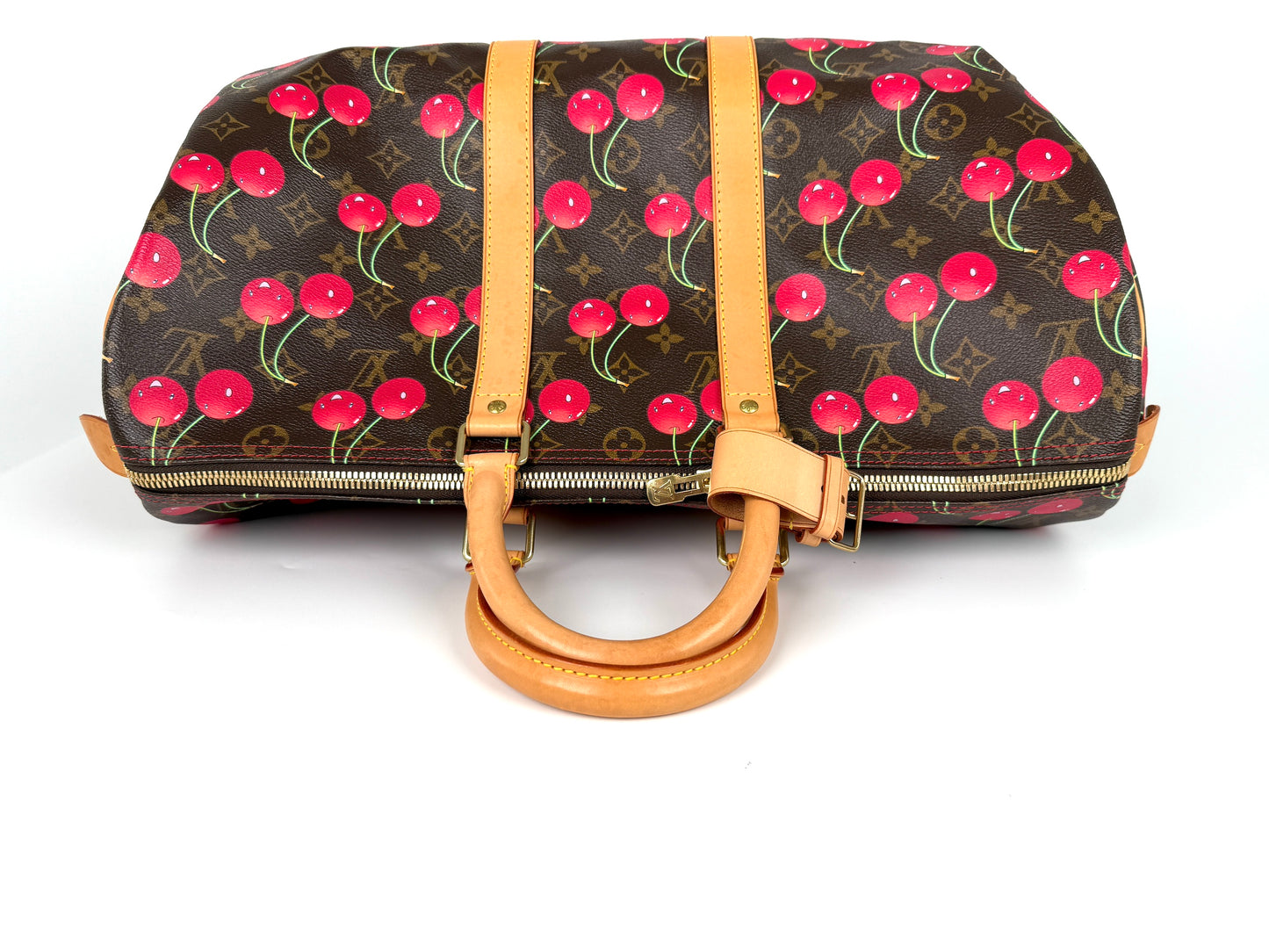 Vintage Louis Vuitton Keepall 45 Takashi Murakami Cerises Monogram Duffle Weekender Cherry Travel Bag