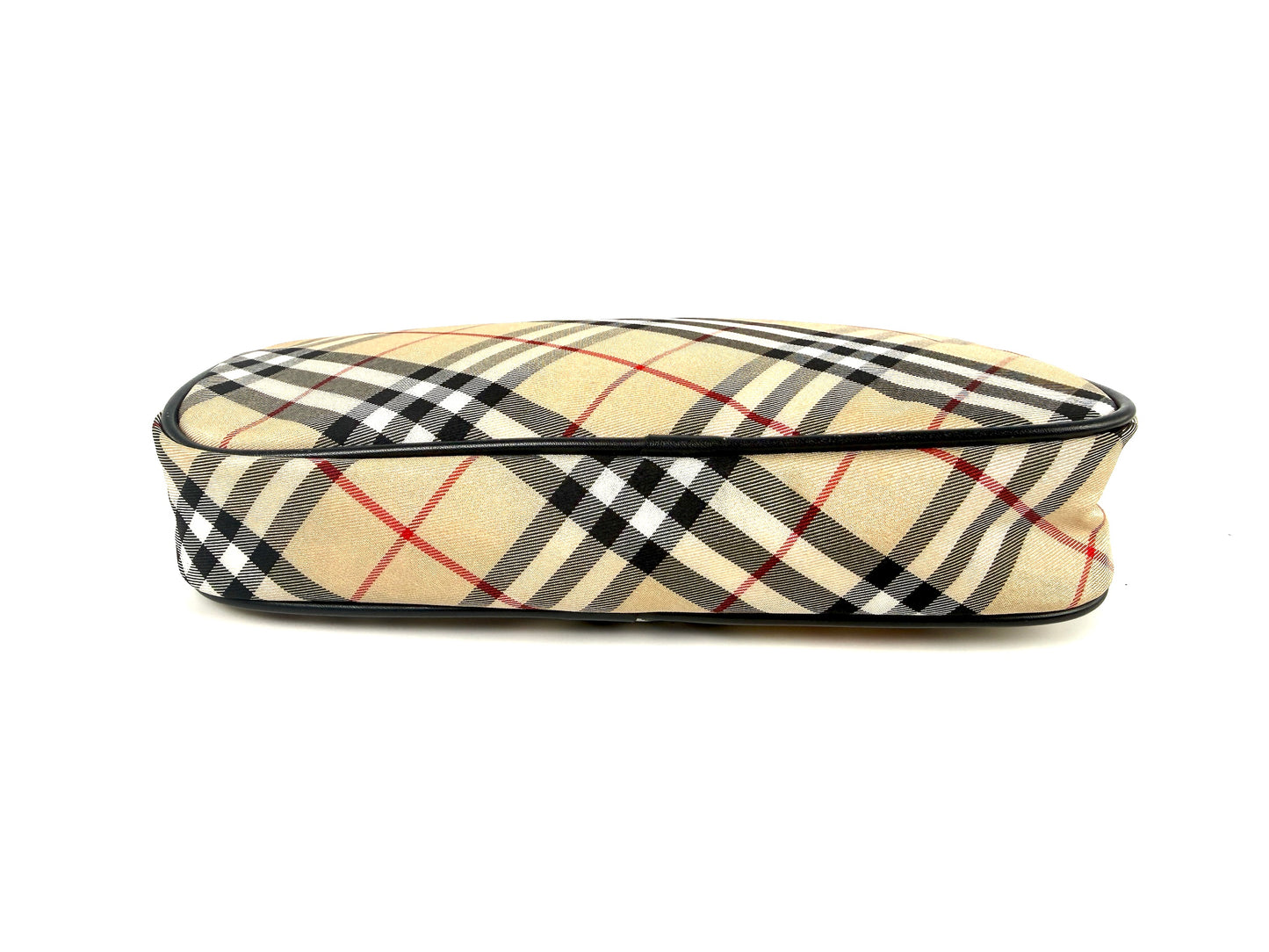 BURBERRY Blue label Nova Check Canvas Top Handle Pouch Case Bag