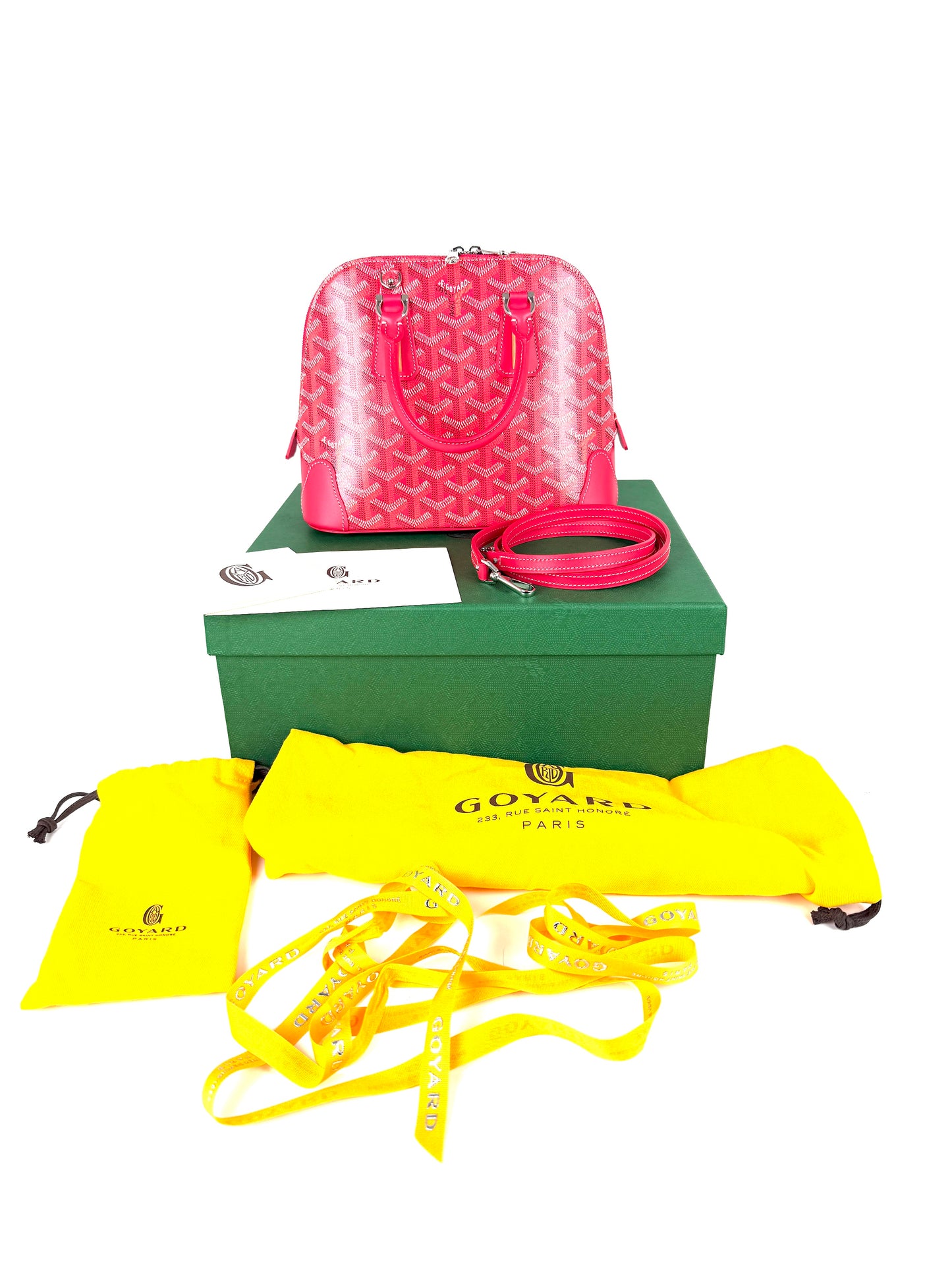 GOYARD Goyardine Vendome Mini Limited Edition Fuchsia Top Handle Crossbody Bag New