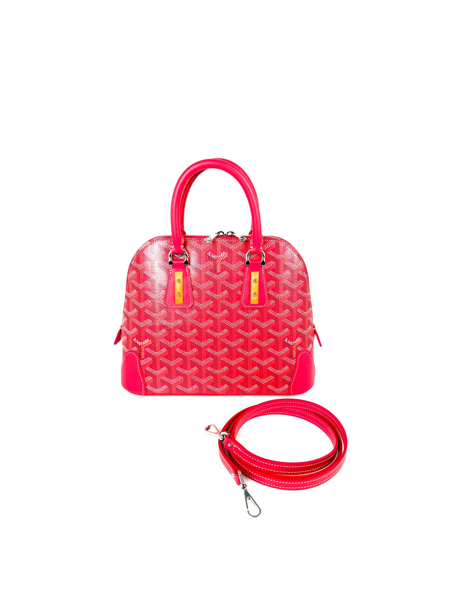 GOYARD Goyardine Vendome Mini Limited Edition Fuchsia Top Handle Crossbody Bag New