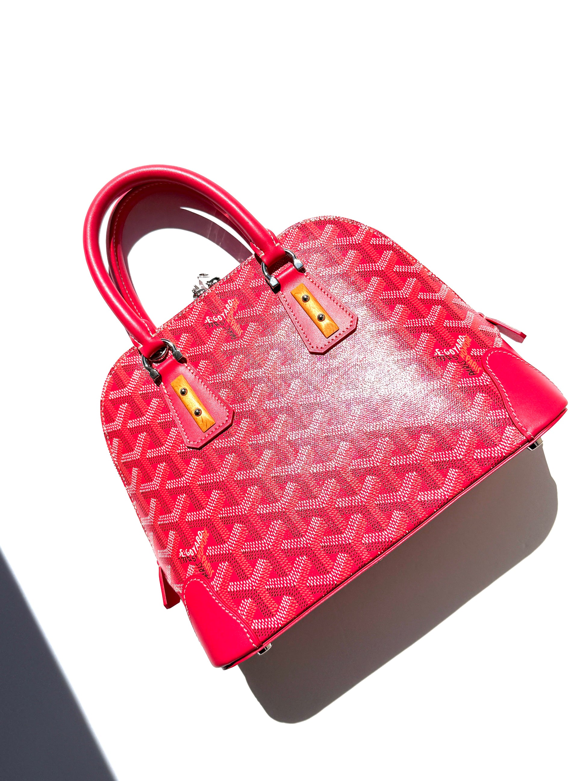 GOYARD Goyardine Vendome Mini Limited Edition Fuchsia Top Handle Crossbody Bag New