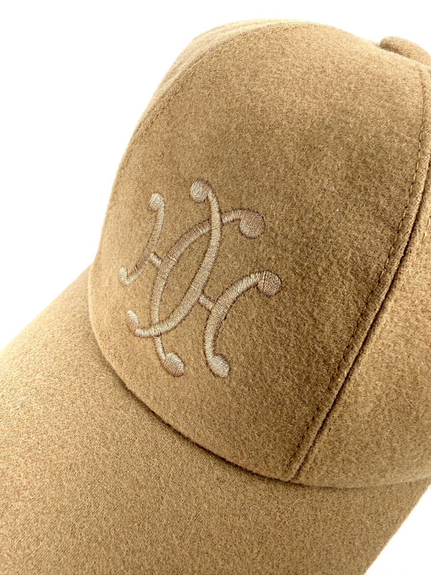 HERMES Serena Lift Beige Cashmere Baseball Cap Hat 57