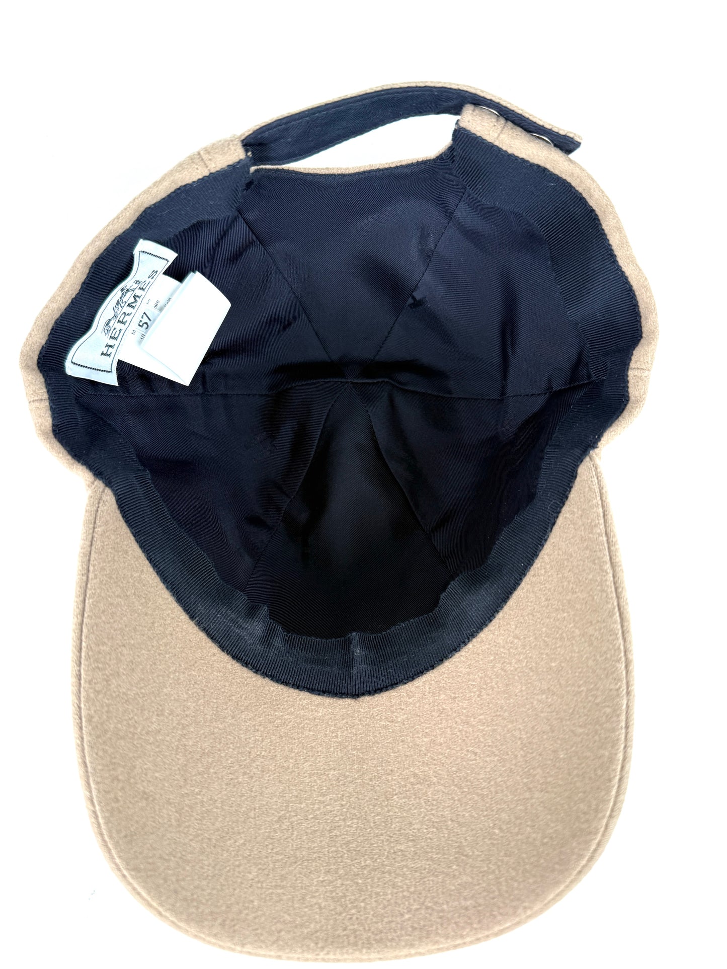 HERMES Serena Lift Beige Cashmere Baseball Cap Hat 57