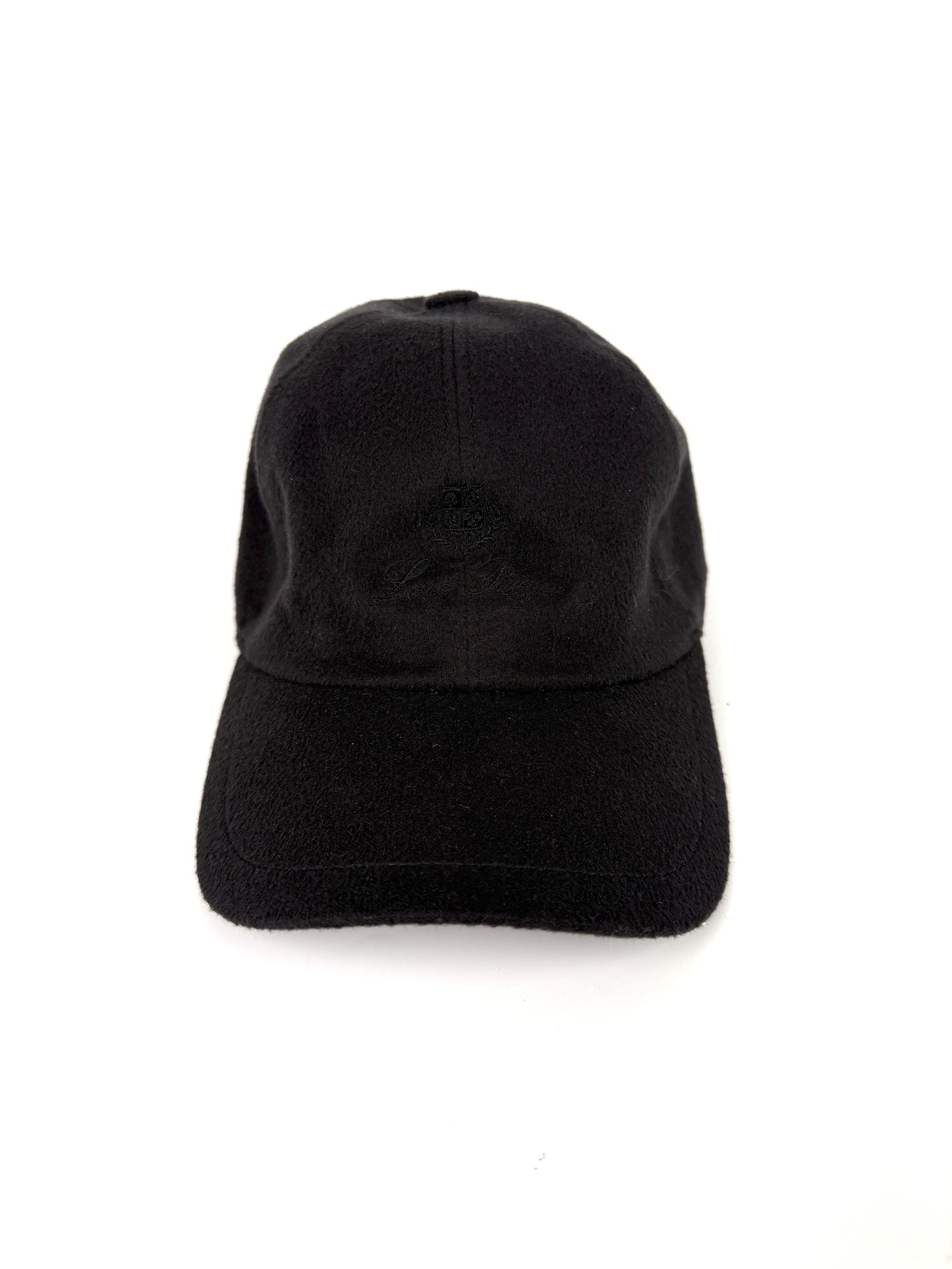 Loro Piana Black Cashmere Storm System Baseball Cap Hat L