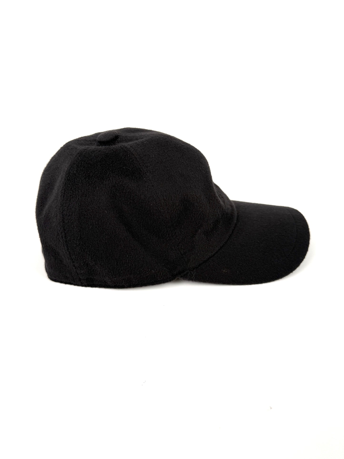 Loro Piana Black Cashmere Storm System Baseball Cap Hat L