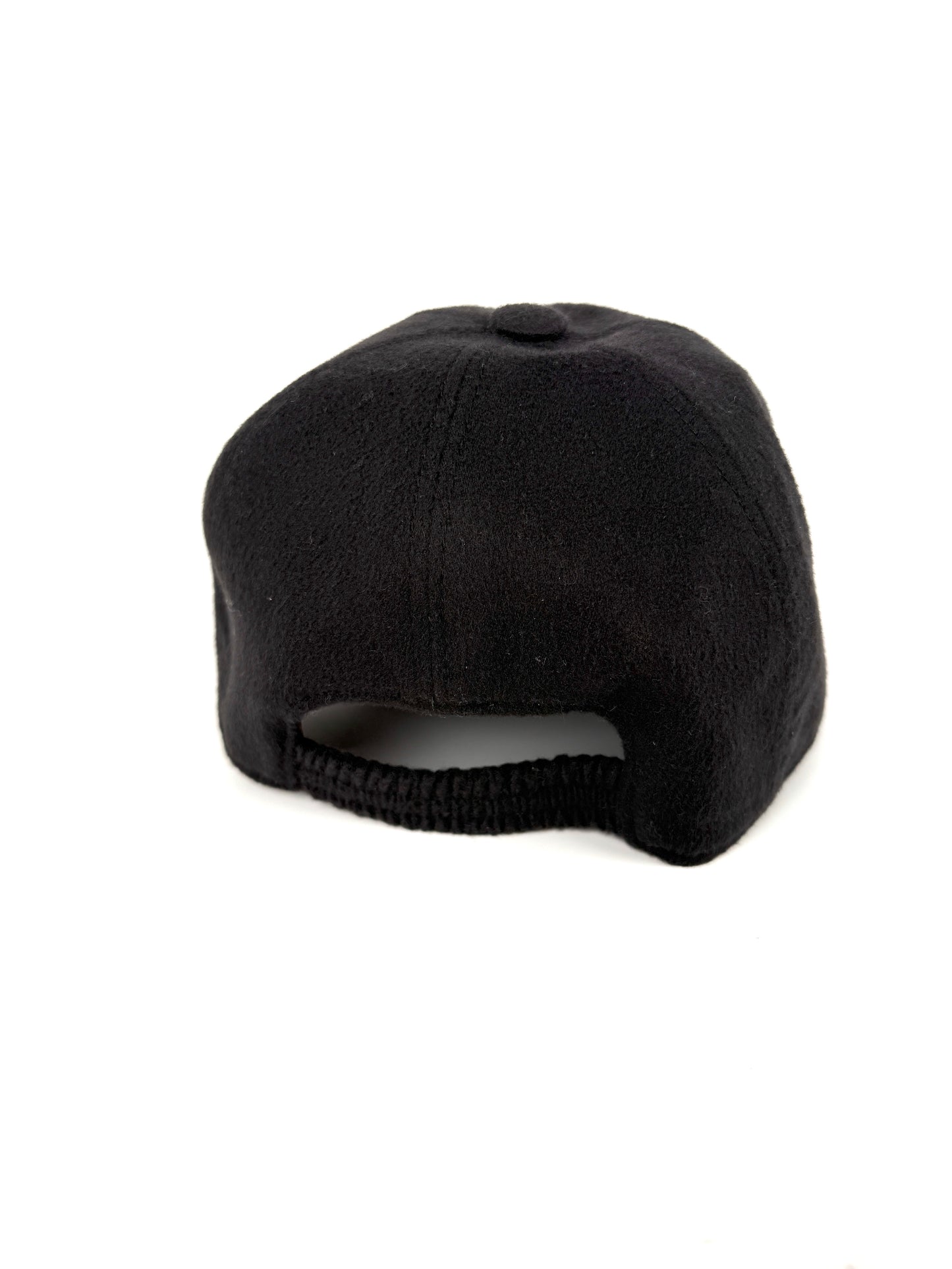Loro Piana Black Cashmere Storm System Baseball Cap Hat L