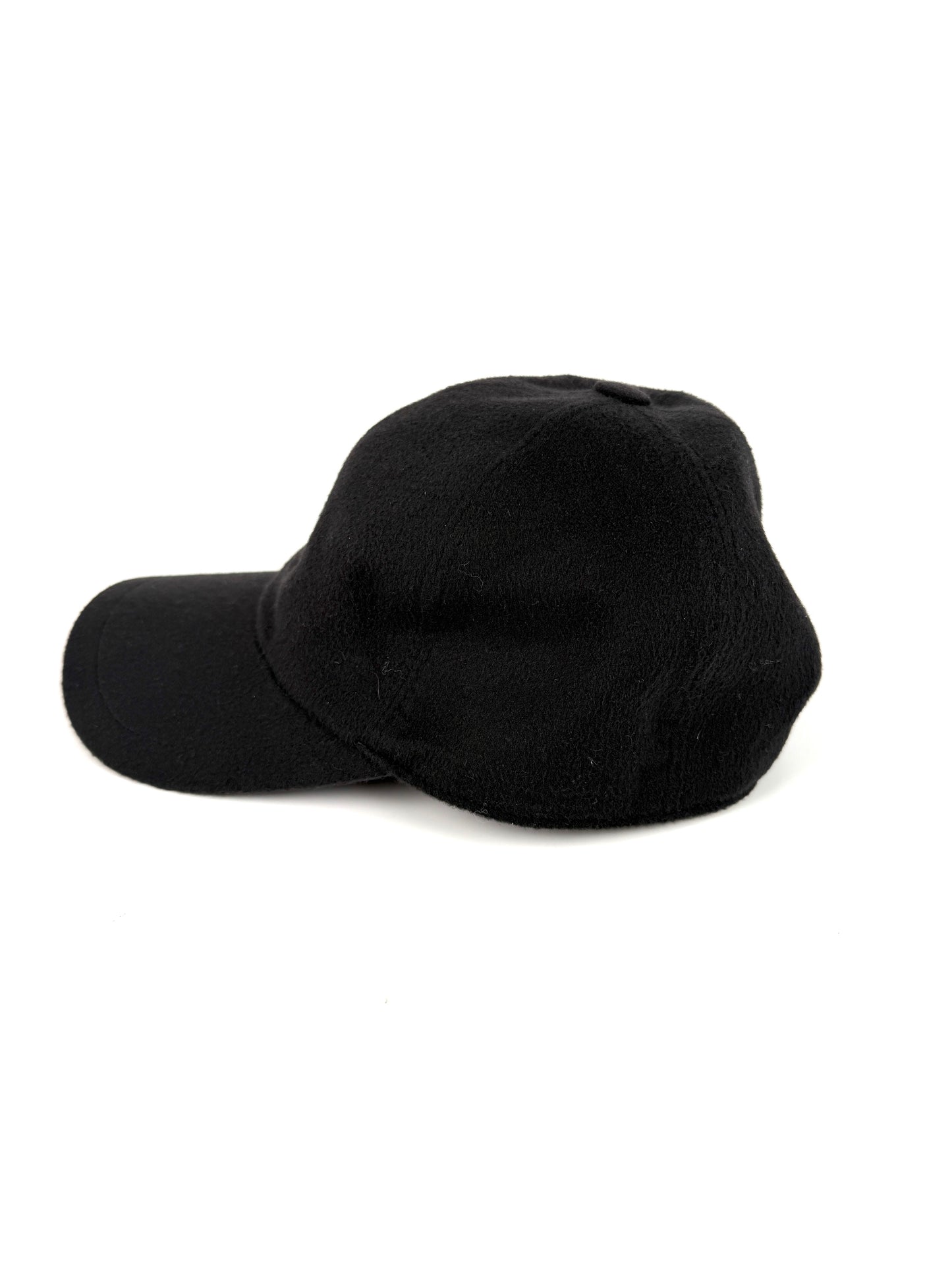Loro Piana Black Cashmere Storm System Baseball Cap Hat L