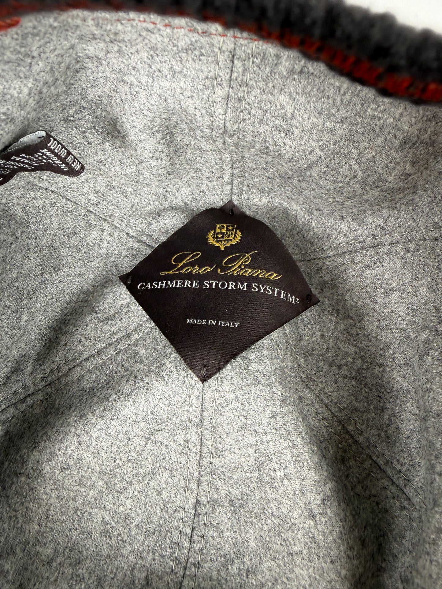Loro Piana Black Cashmere Storm System Baseball Cap Hat L