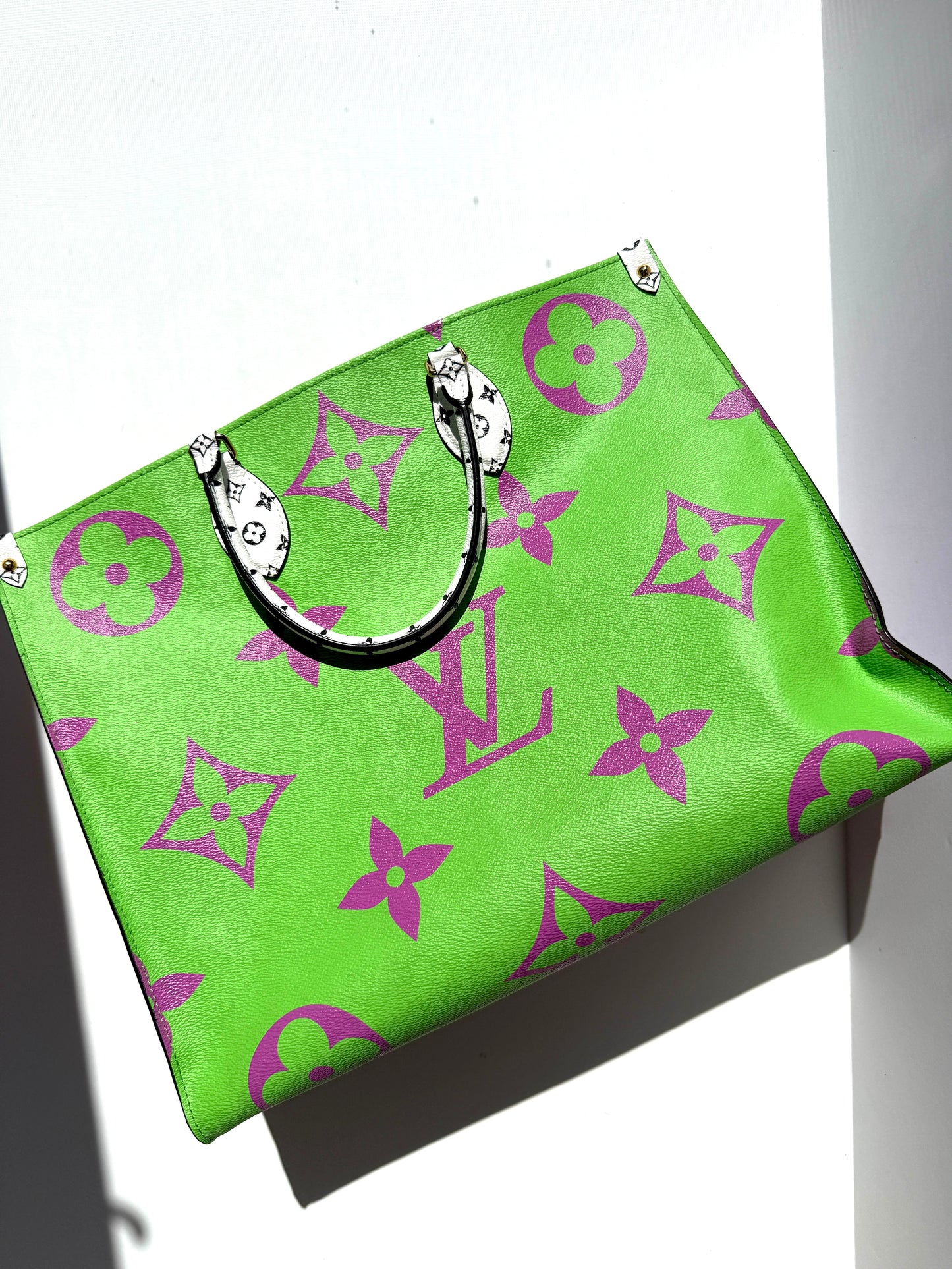 Louis Vuitton Pink Lilac Green Monogram Giant OnTheGo Multicolor Tote Bag 