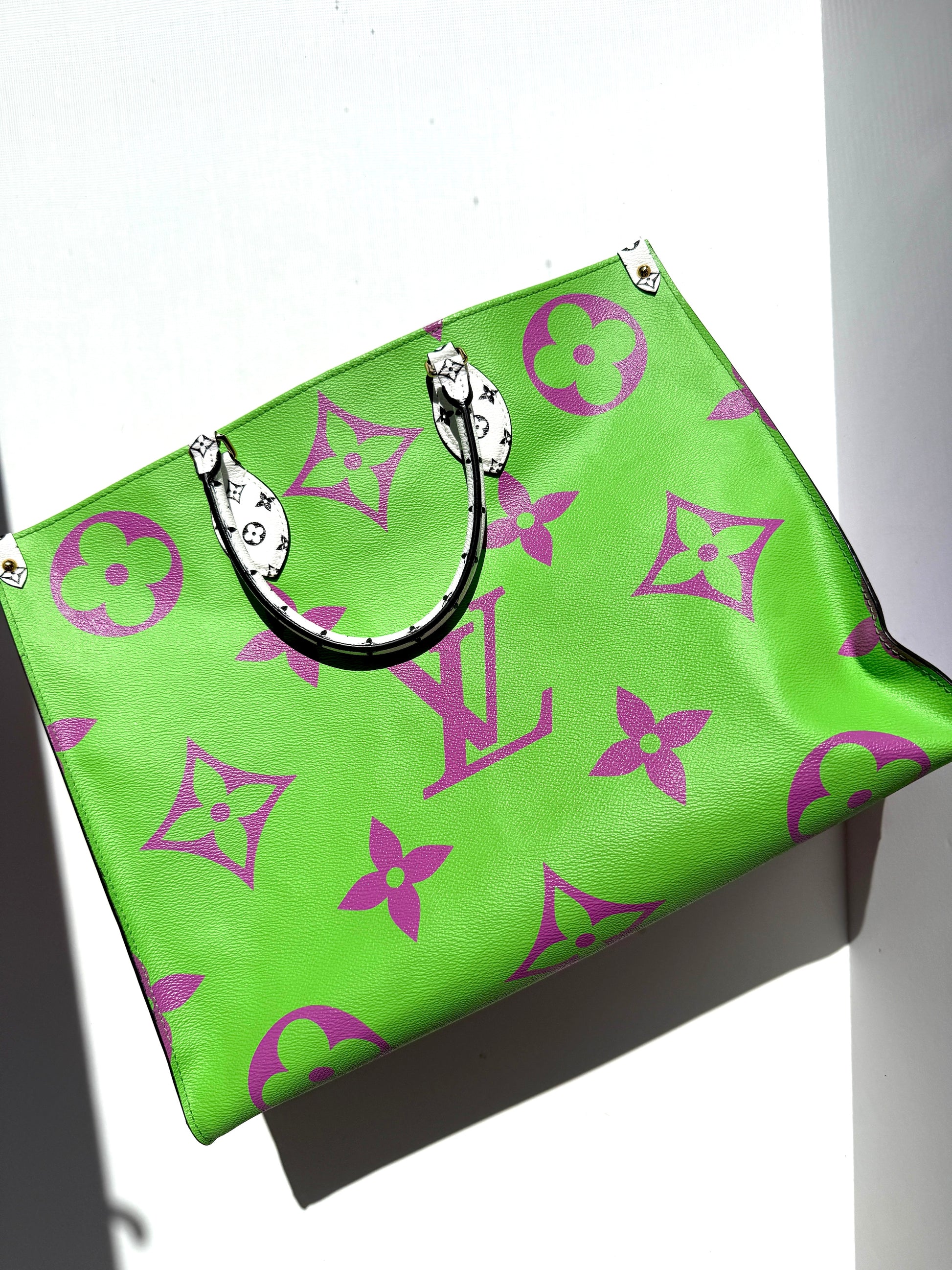 Louis Vuitton Pink Lilac Green Monogram Giant OnTheGo Multicolor Tote Bag 