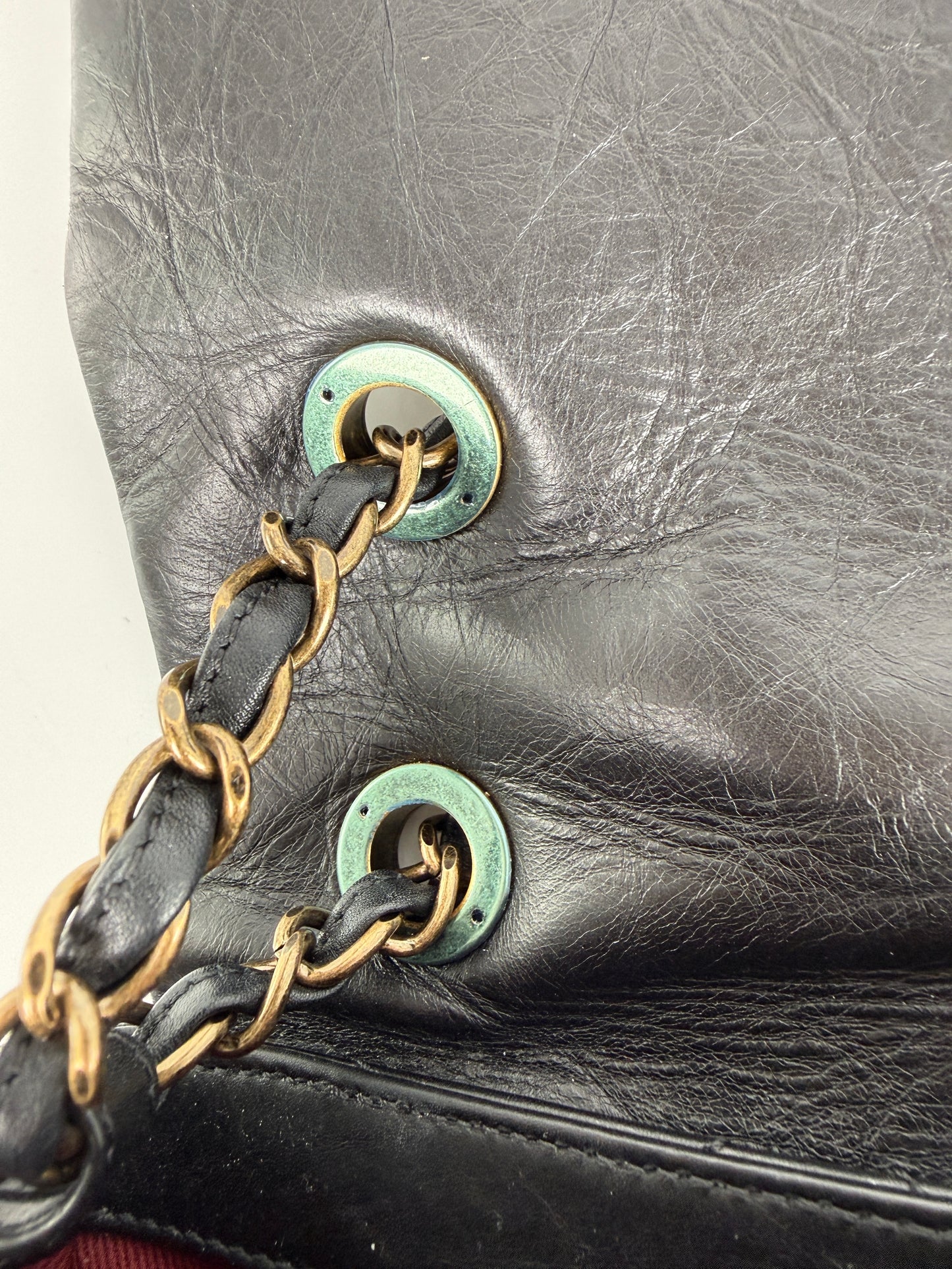 CHANEL Paris Bombay Pondicherry Black Full Flap Aged Quilted Leather Top Handle Shoulder Bag
