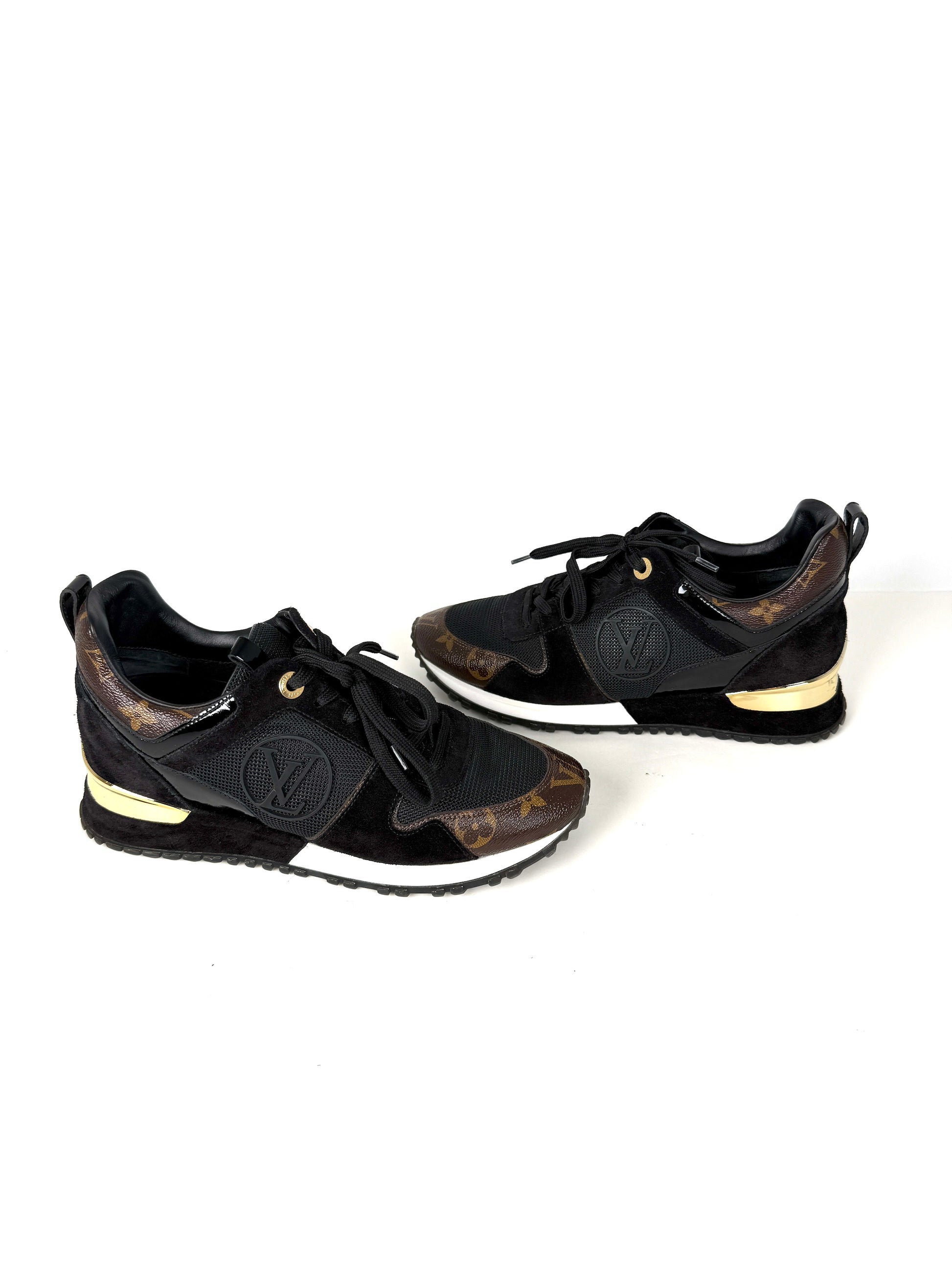 Louis Vuitton Monogram Black LV Logo Run Away Sneakers 36.5 6