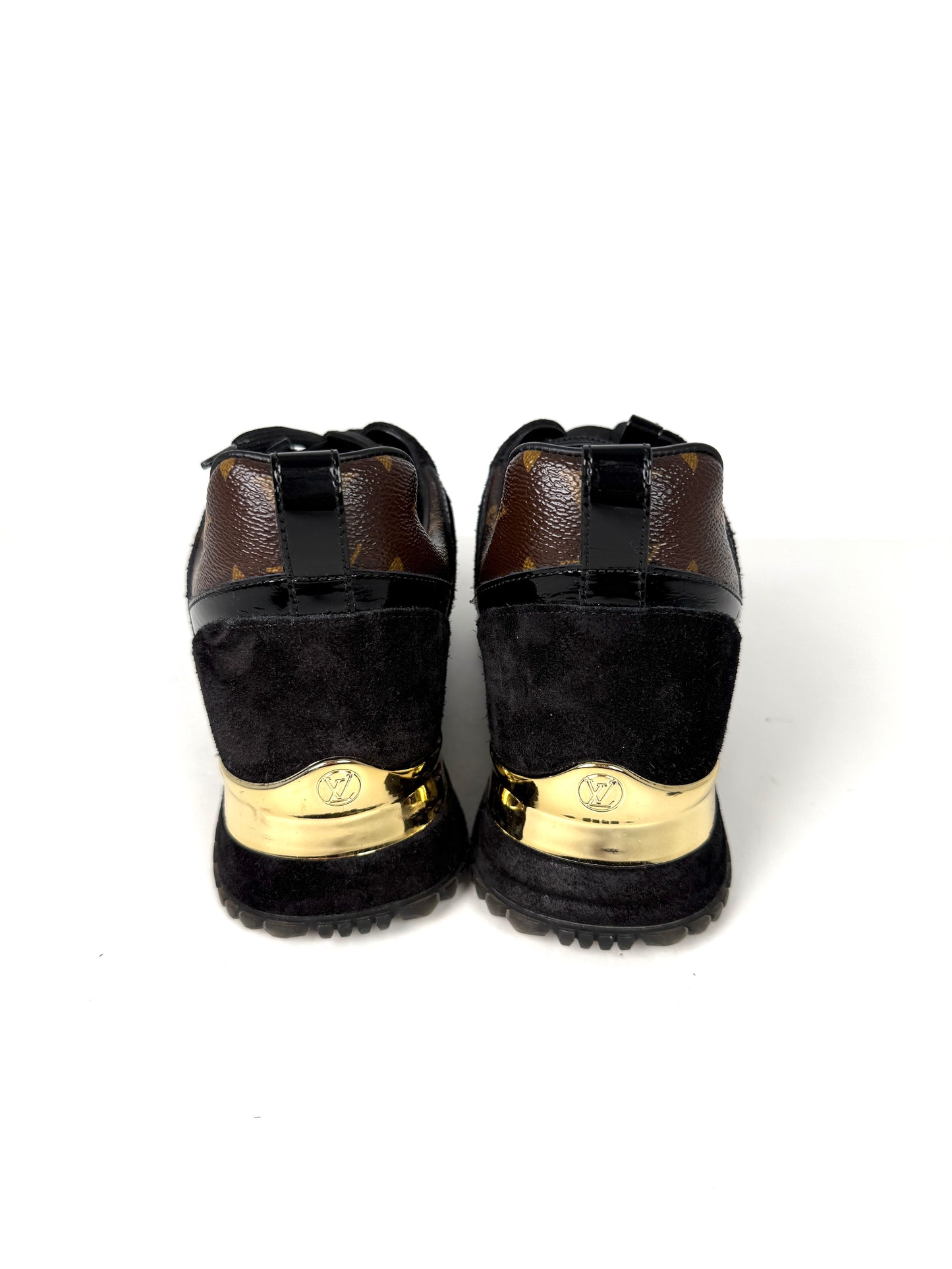 Louis Vuitton Monogram Black LV Logo Run Away Sneakers 36.5 6