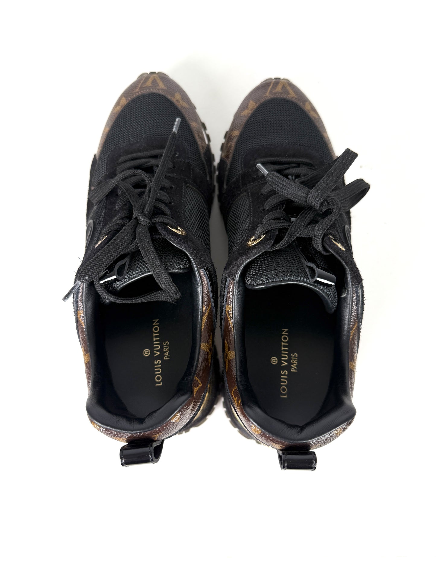 Louis Vuitton Monogram Black LV Logo Run Away Sneakers 36.5 6
