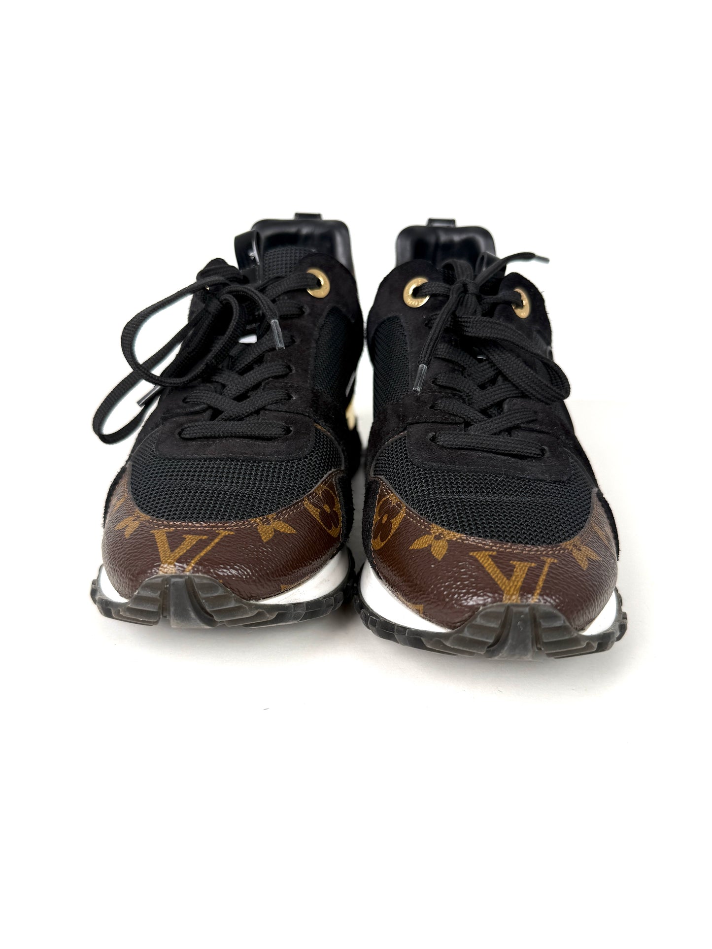 Louis Vuitton Monogram Black LV Logo Run Away Sneakers 36.5 6