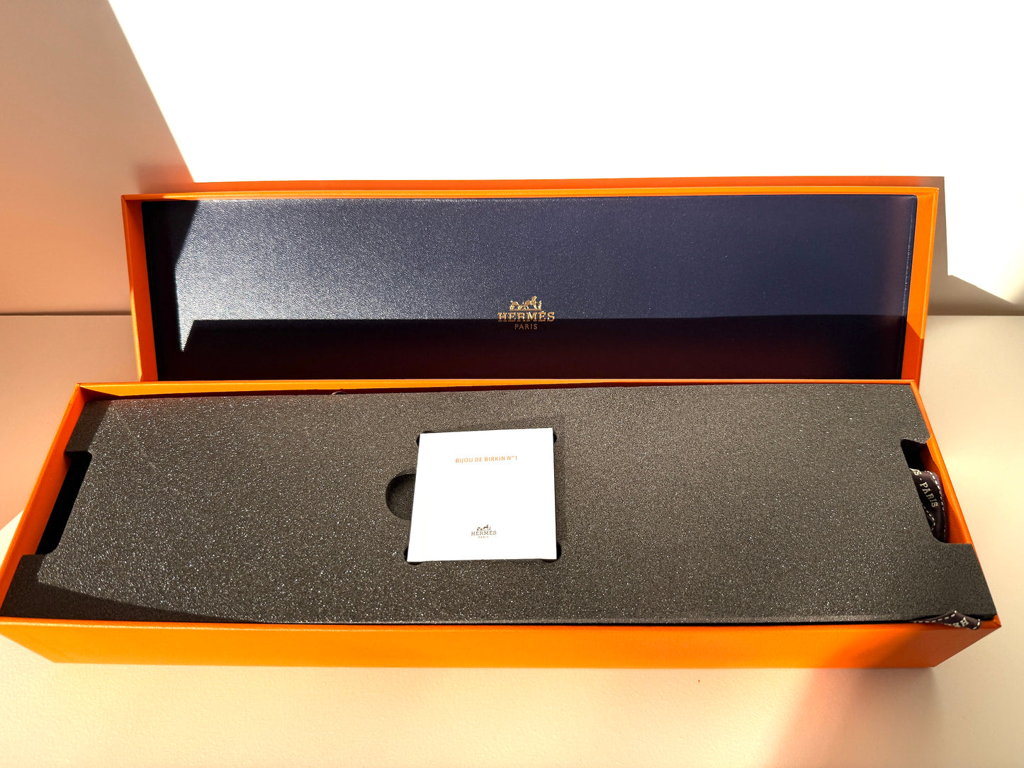 HERMES Bijou de Sac Blue Box Palladium Plated Birkin Bag Charm New