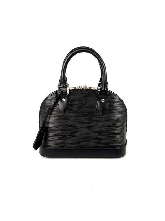 Louis Vuitton Alma BB Black Epi Leather Top Handle Crossbody Bag 