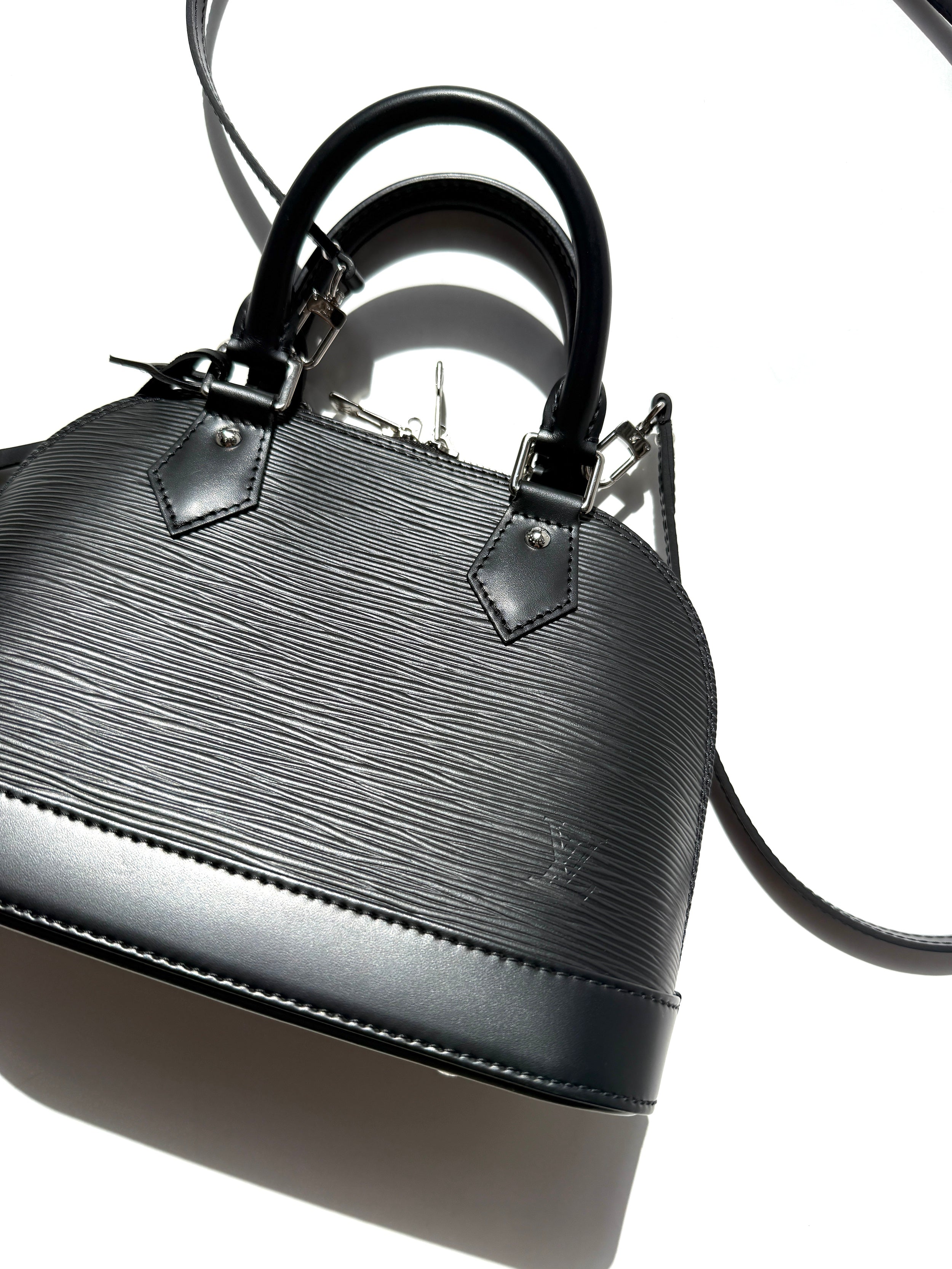 Louis Vuitton Alma BB Black Epi Leather Top Handle Crossbody Bag