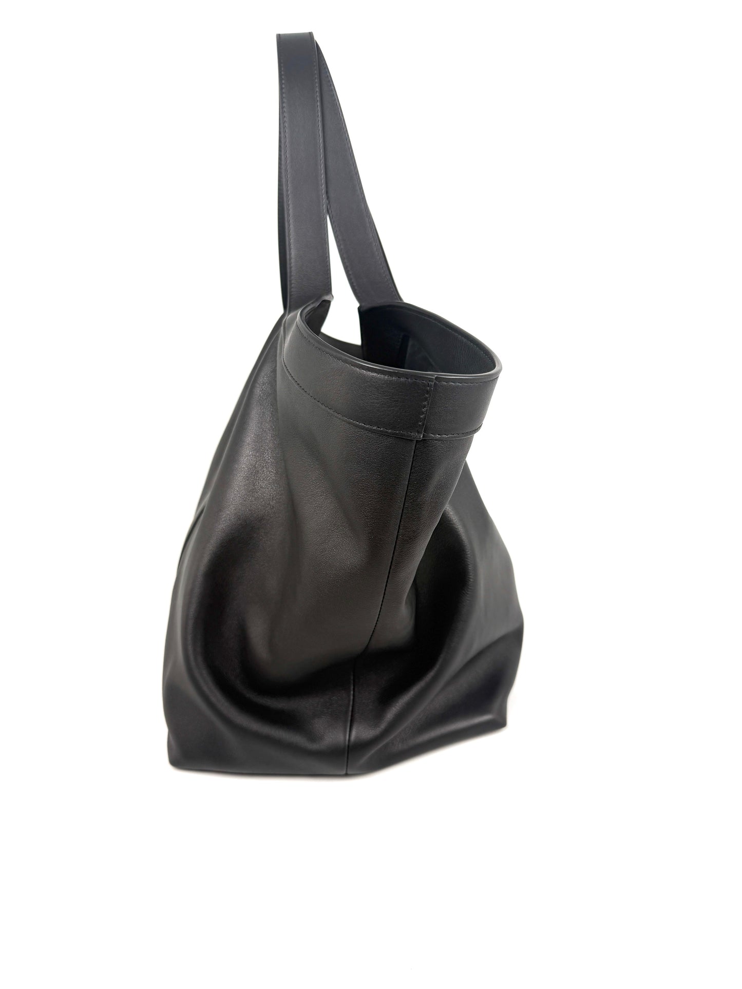 Saint Laurent Y Stitch YSL Black Calfskin Leather Tote Bag