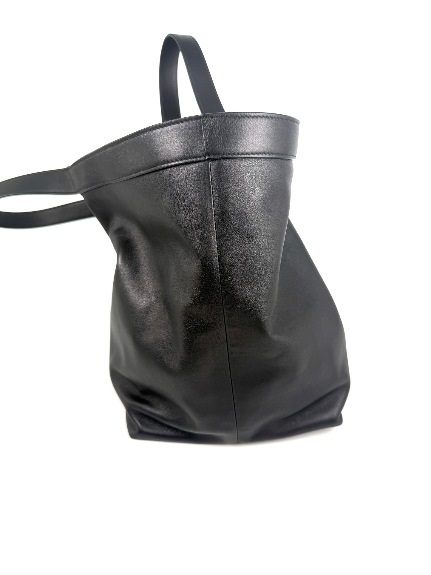 Saint Laurent Y Stitch YSL Black Calfskin Leather Tote Bag