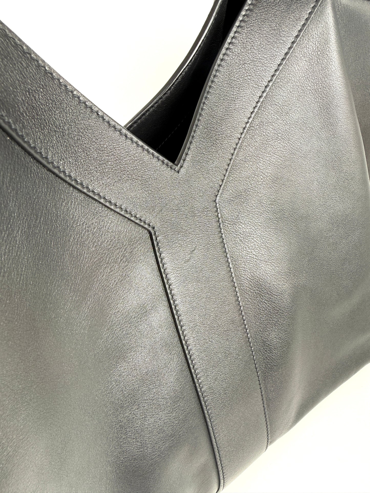Saint Laurent Y Stitch YSL Black Calfskin Leather Tote Bag
