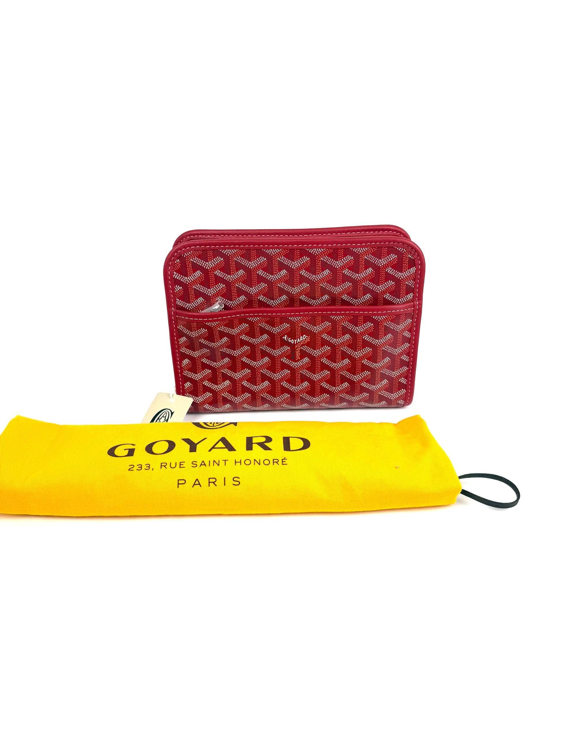 GOYARD Jouvence Red Pouch Cosmetic Toiletry Case PM New