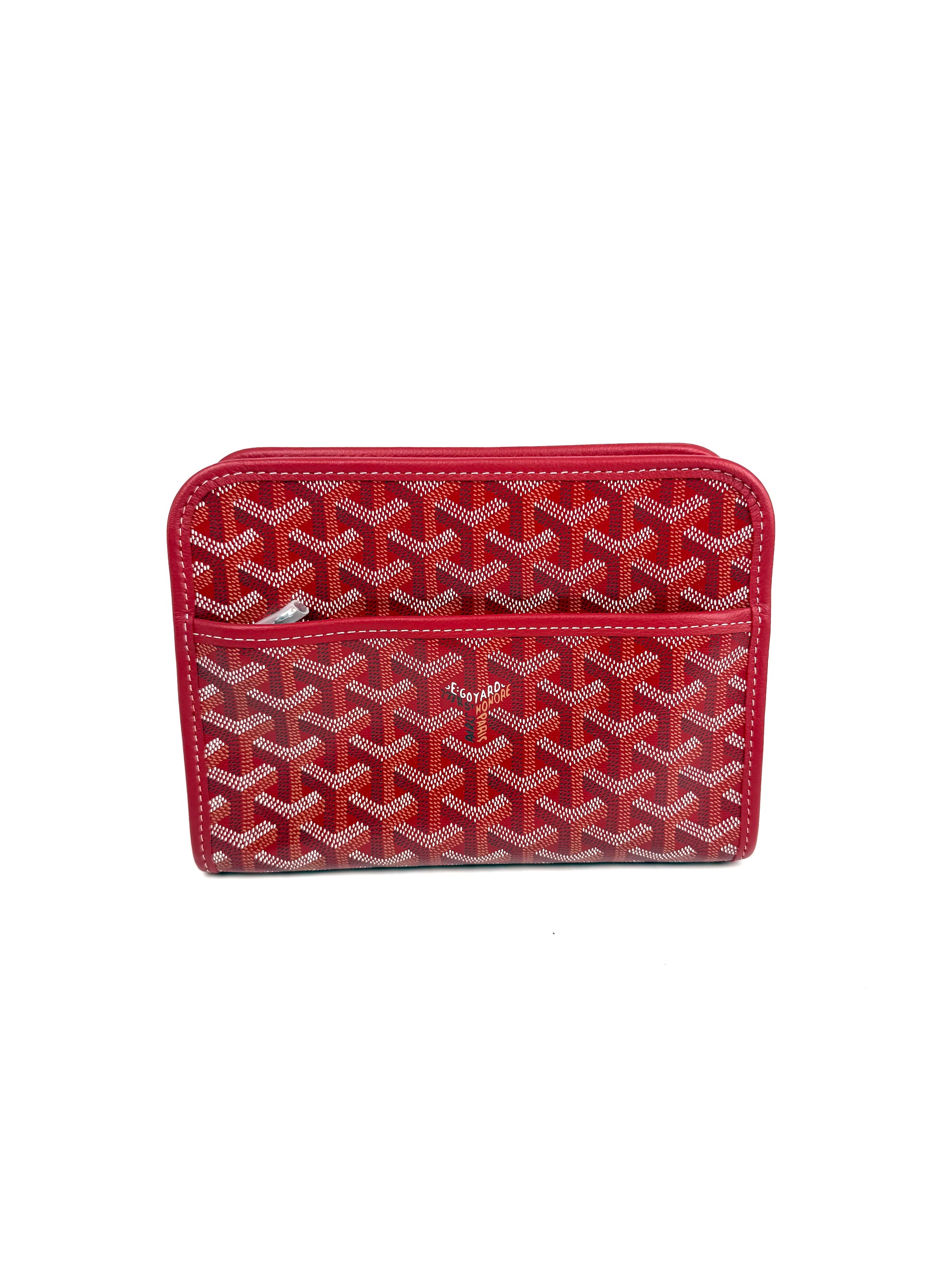 GOYARD Jouvence Red Pouch Cosmetic Toiletry Case PM New