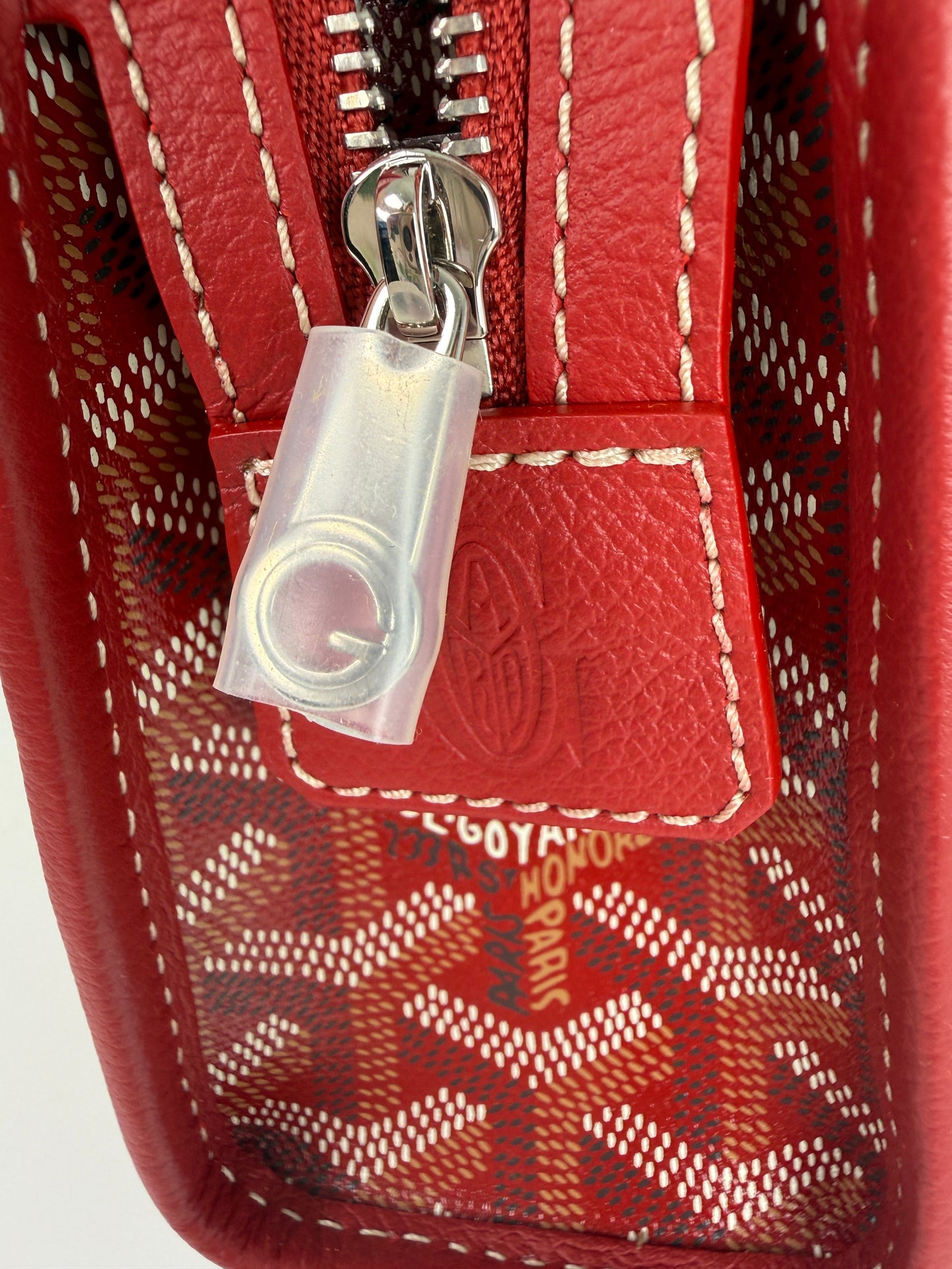GOYARD Jouvence Red Pouch Cosmetic Toiletry Case PM New