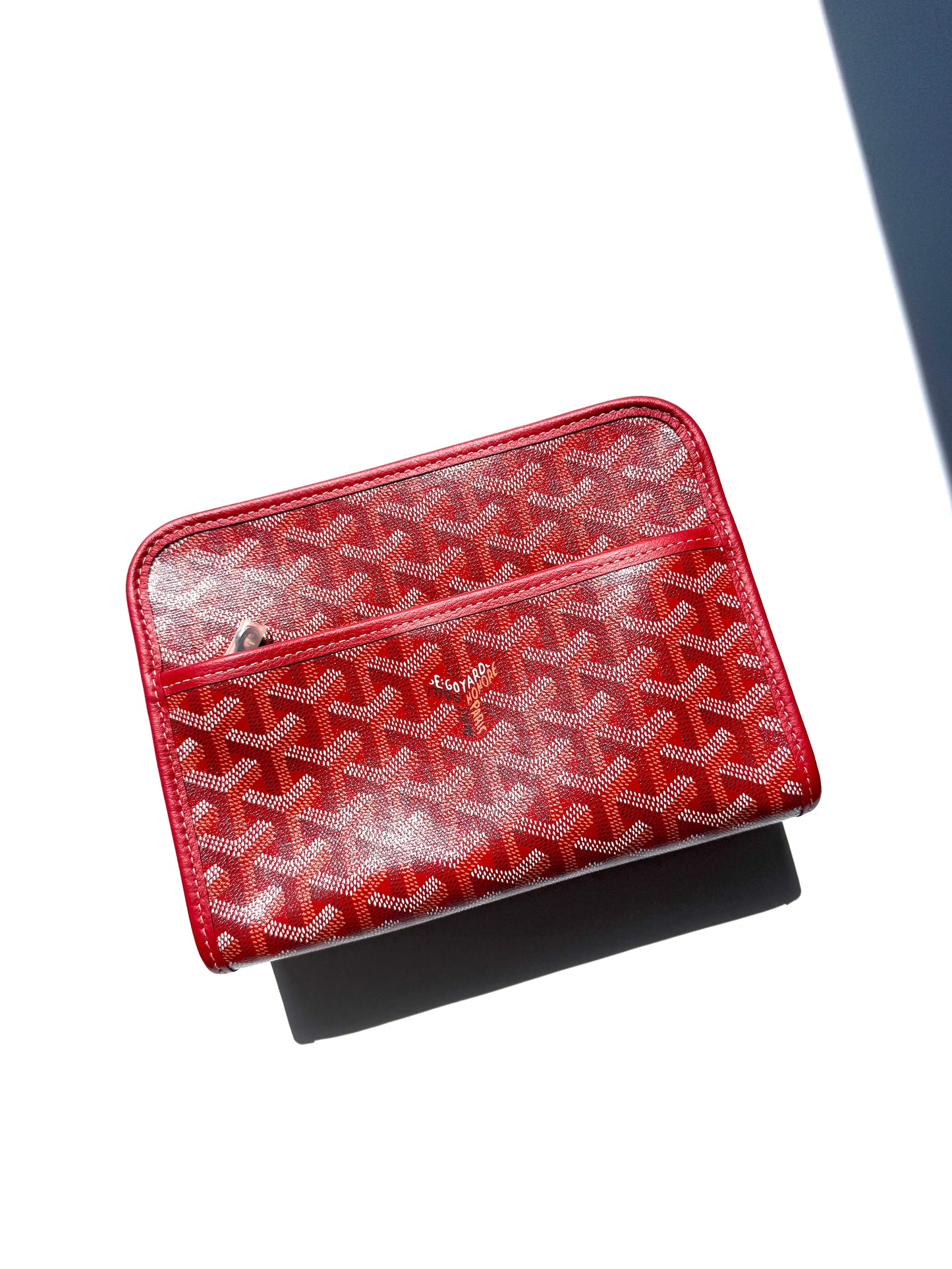 GOYARD Jouvence Red Pouch Cosmetic Toiletry Case PM New