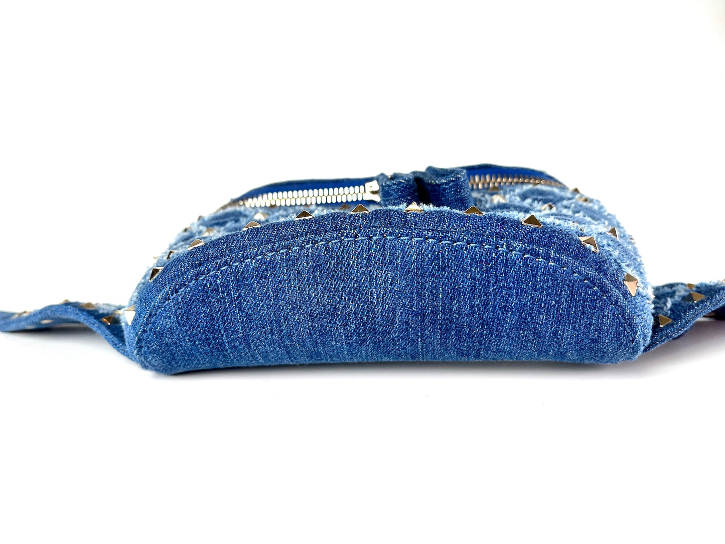 Valentino Rockstud Denim Blue Waist Belt Bag