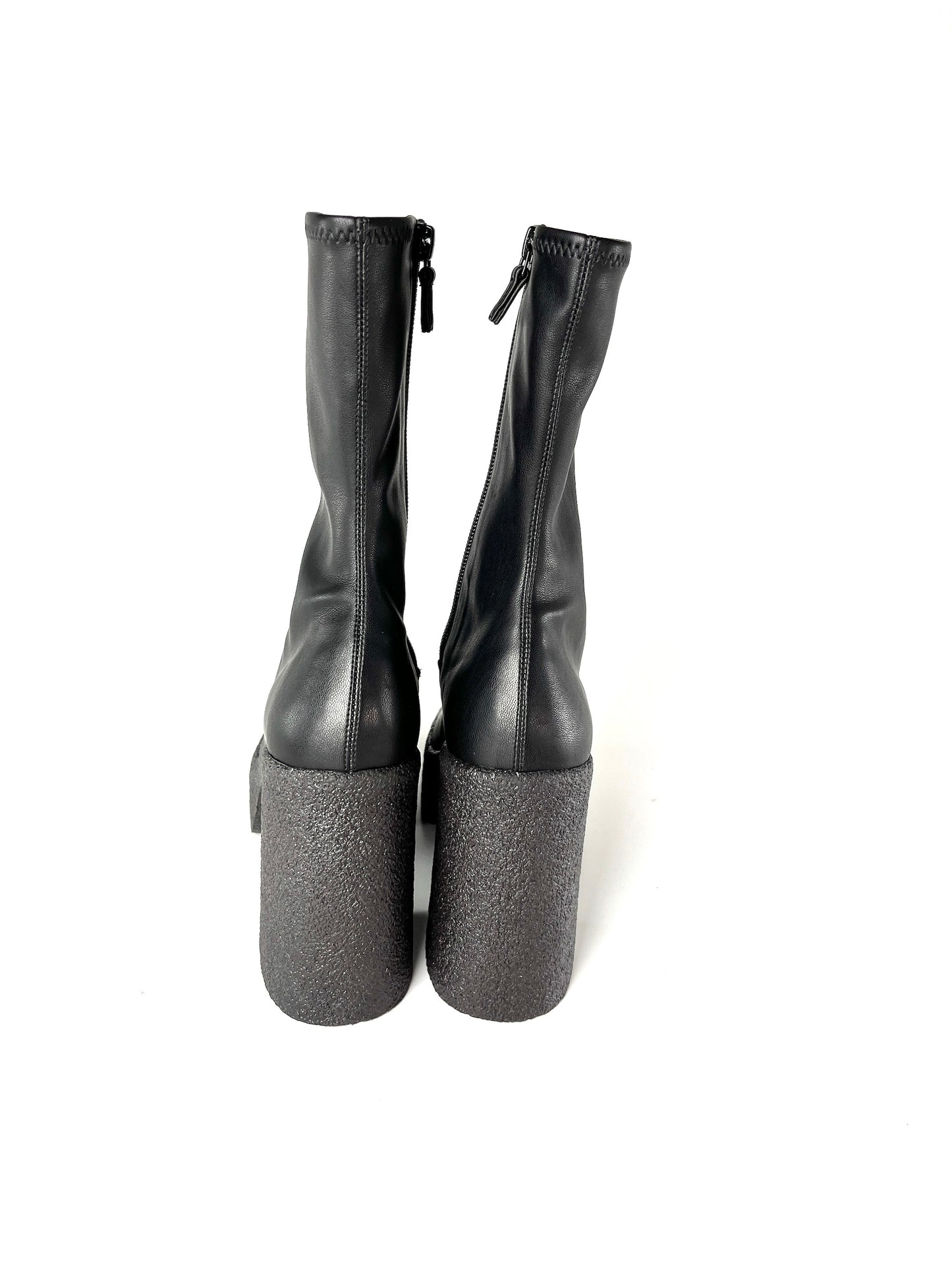 New Stella McCartney Black Skyla Platform Rubber Sock Boots 37 7