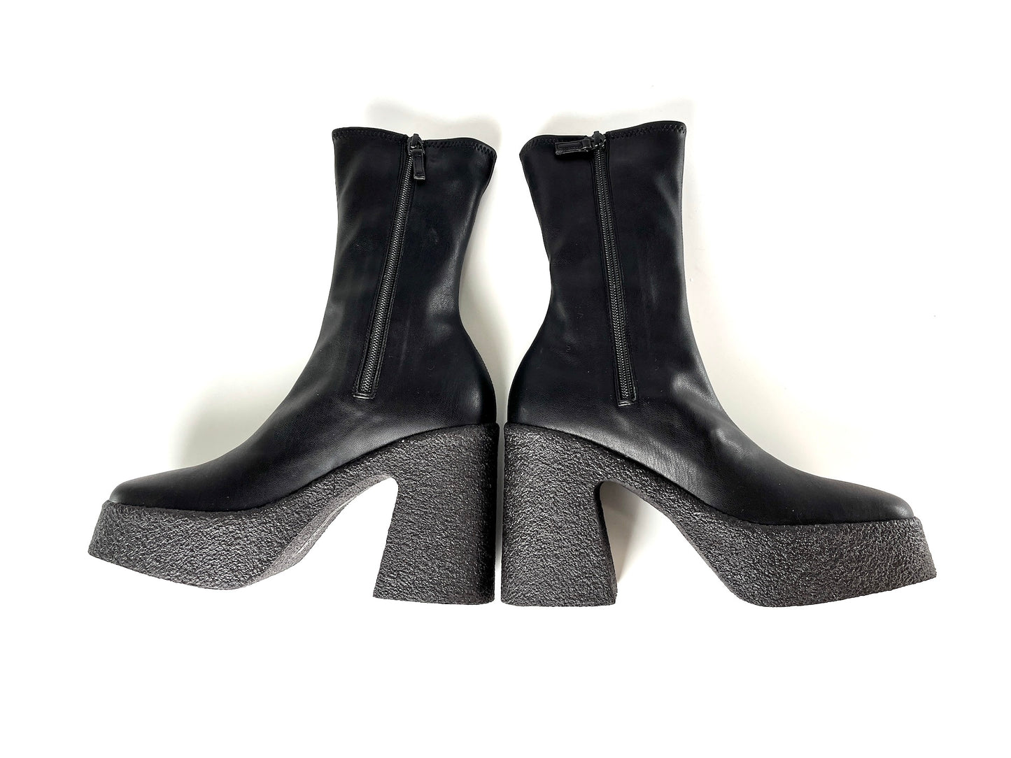 New Stella McCartney Black Skyla Platform Rubber Sock Boots 37 7