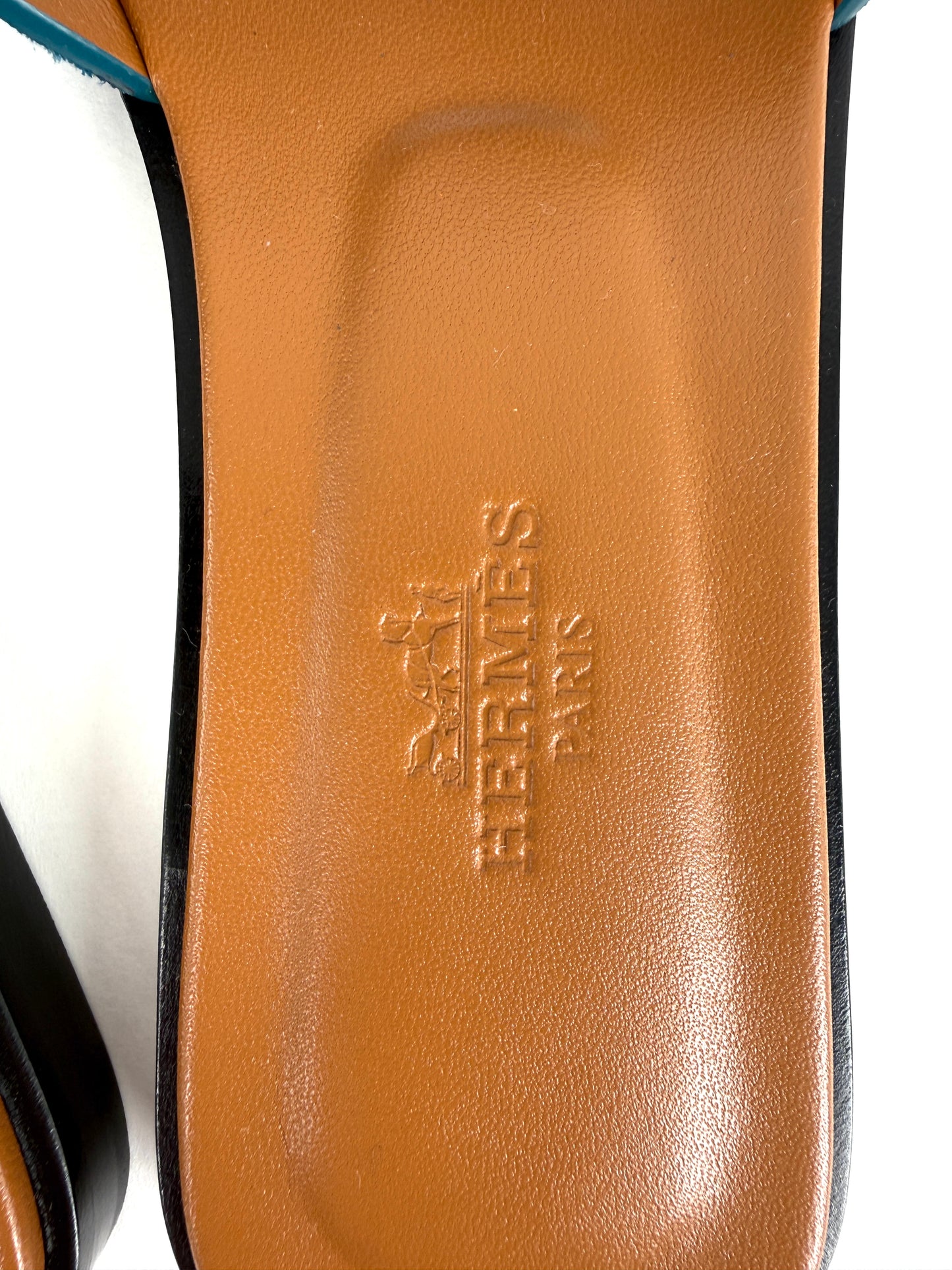 HERMES Oran Vert Mousse Green Suede Leather Slide Sandals 36.5 6