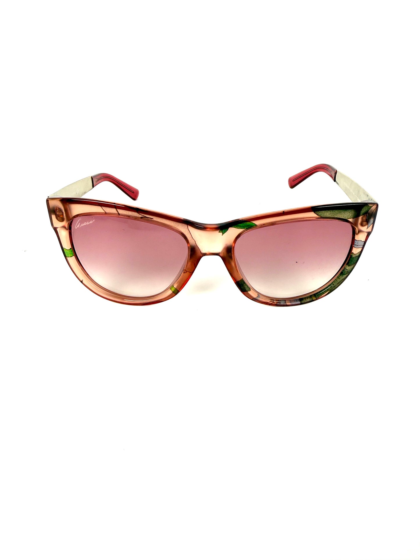 GUCCI Optyl Flora GG 3739 Pink Cat Eye Sunglasses