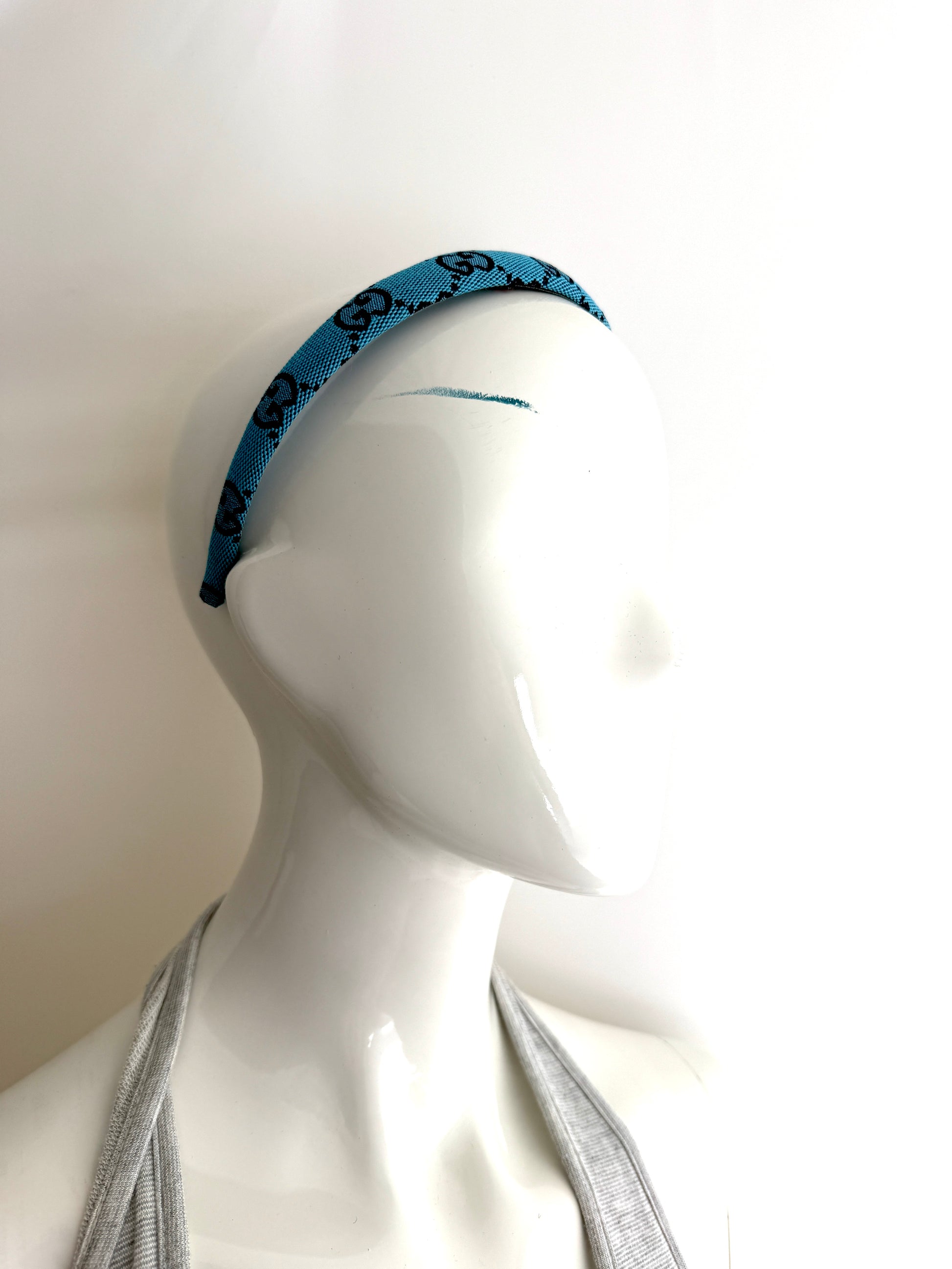 GUCCI Blue GG Monogram Canvas Headband