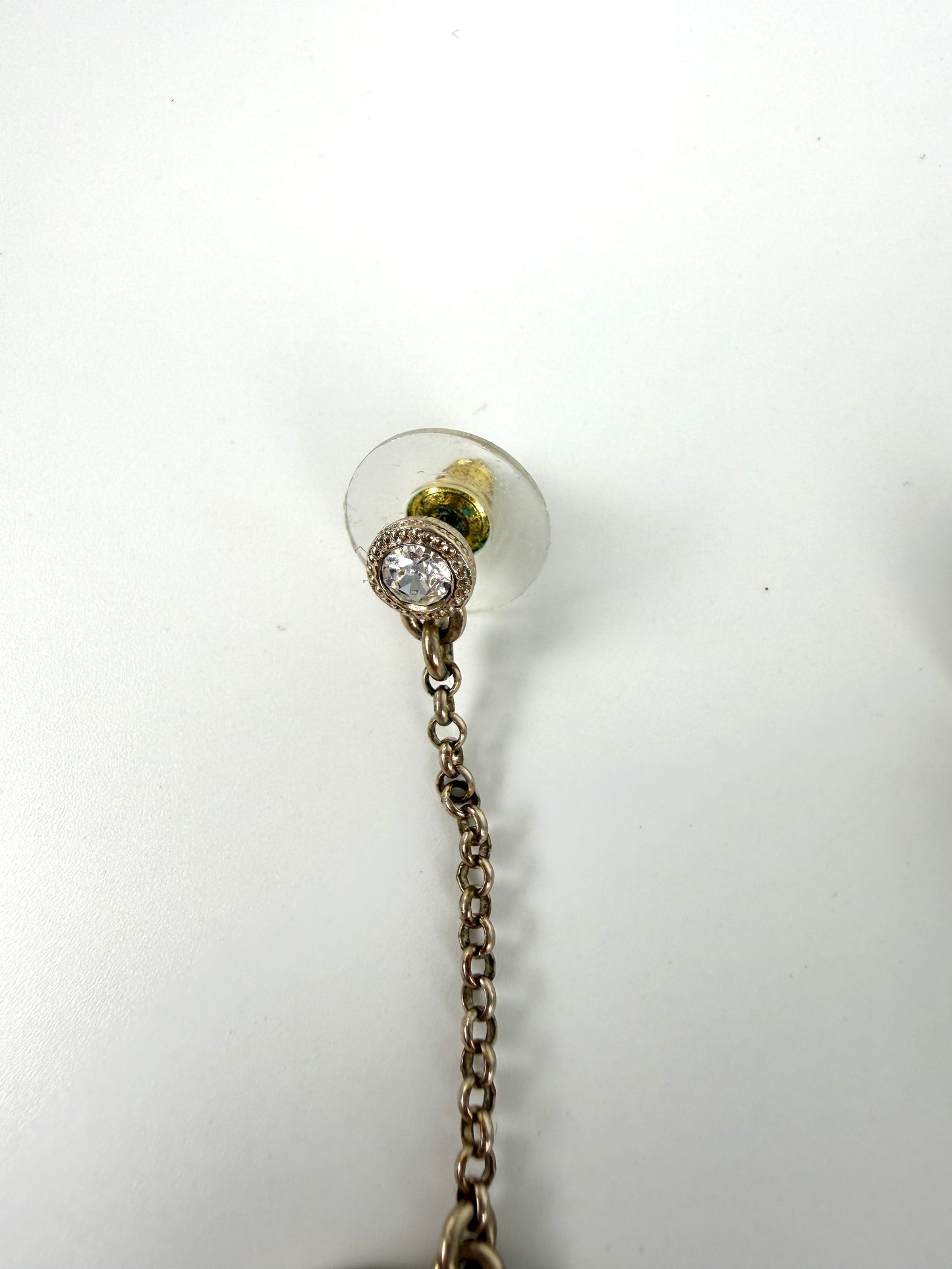 CHANEL CC Drop Multicolor Light Gold Strass Earrings