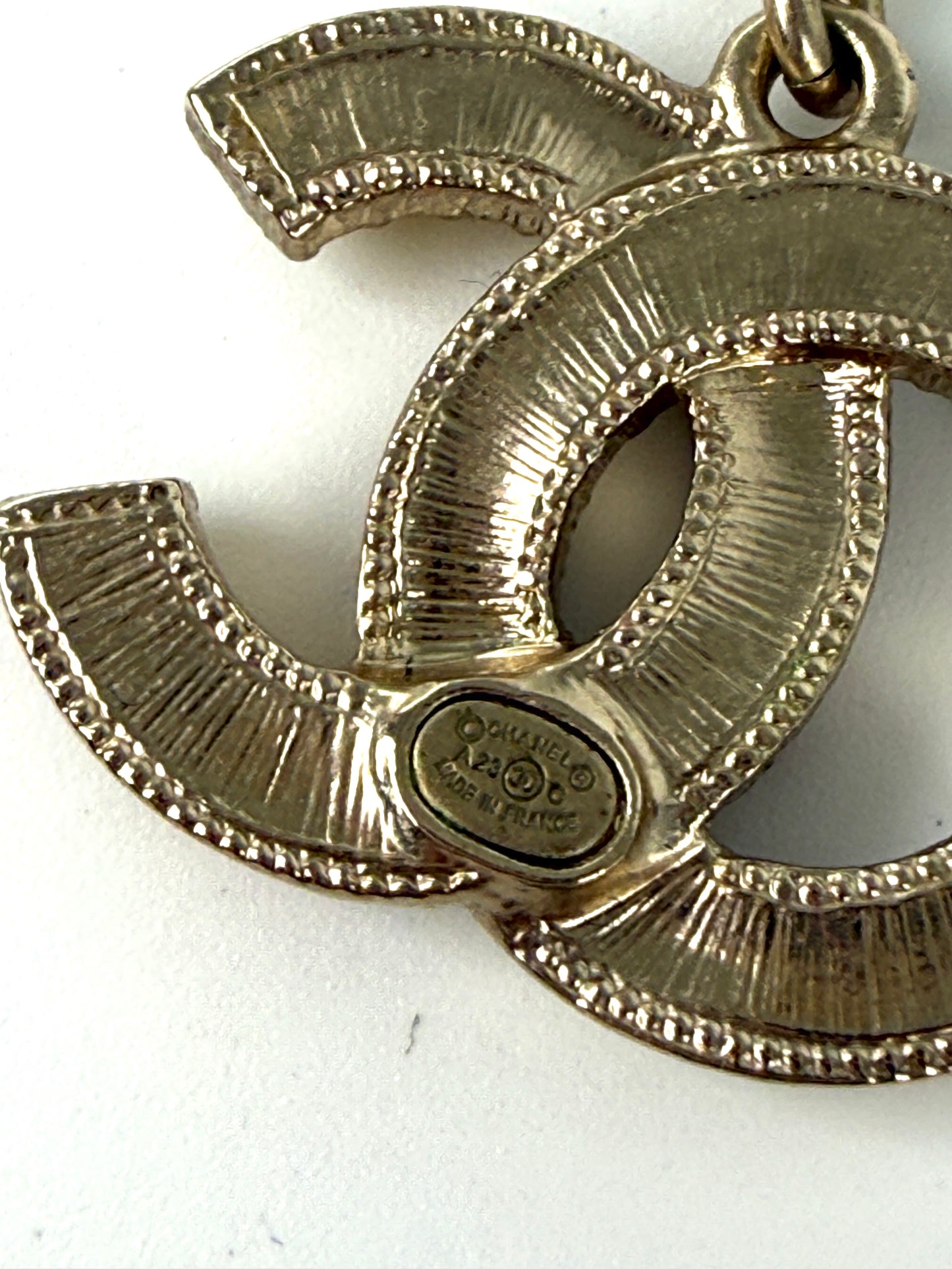 CHANEL CC Drop Multicolor Light Gold Strass Earrings