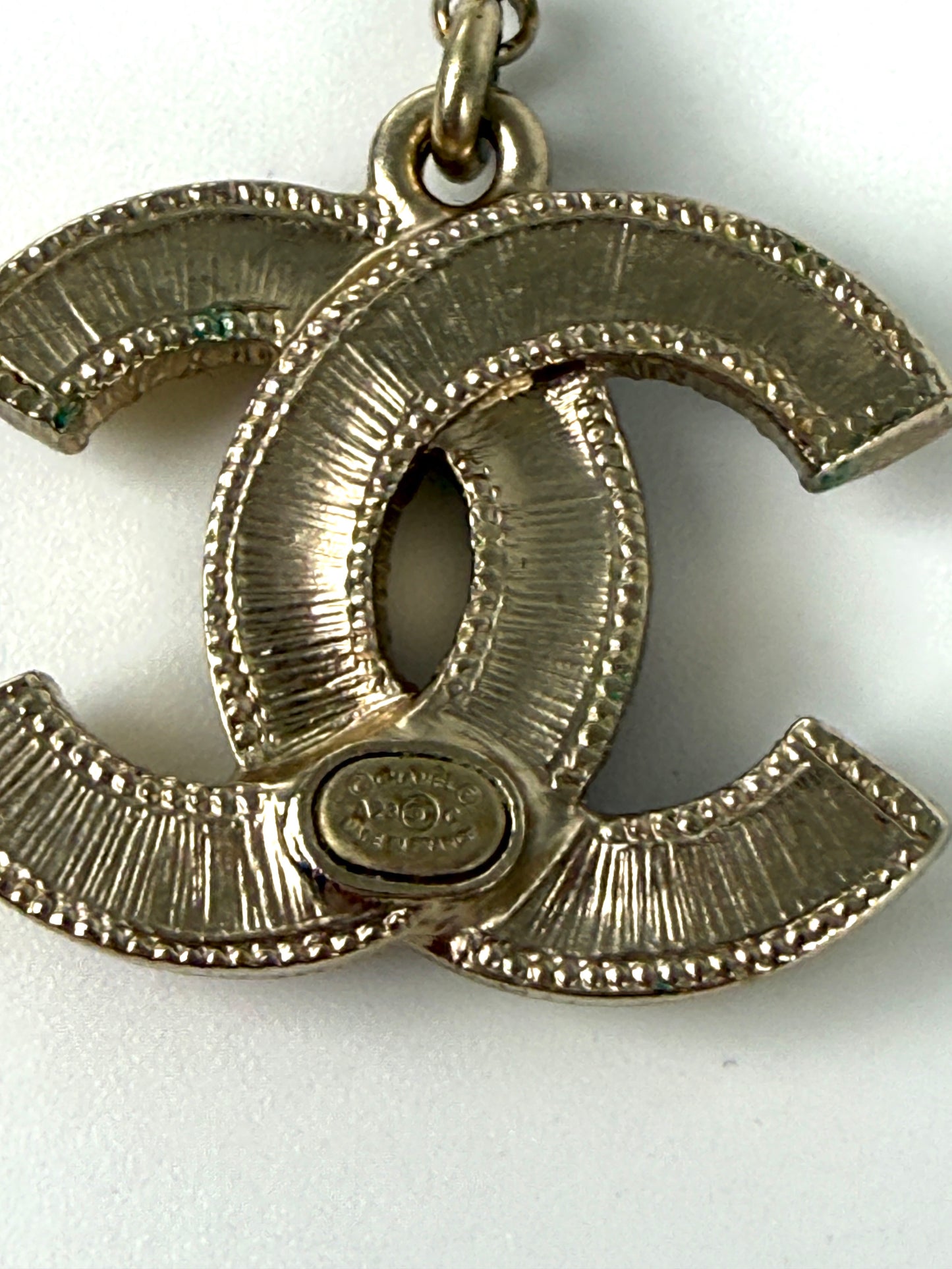 CHANEL CC Drop Multicolor Light Gold Strass Earrings