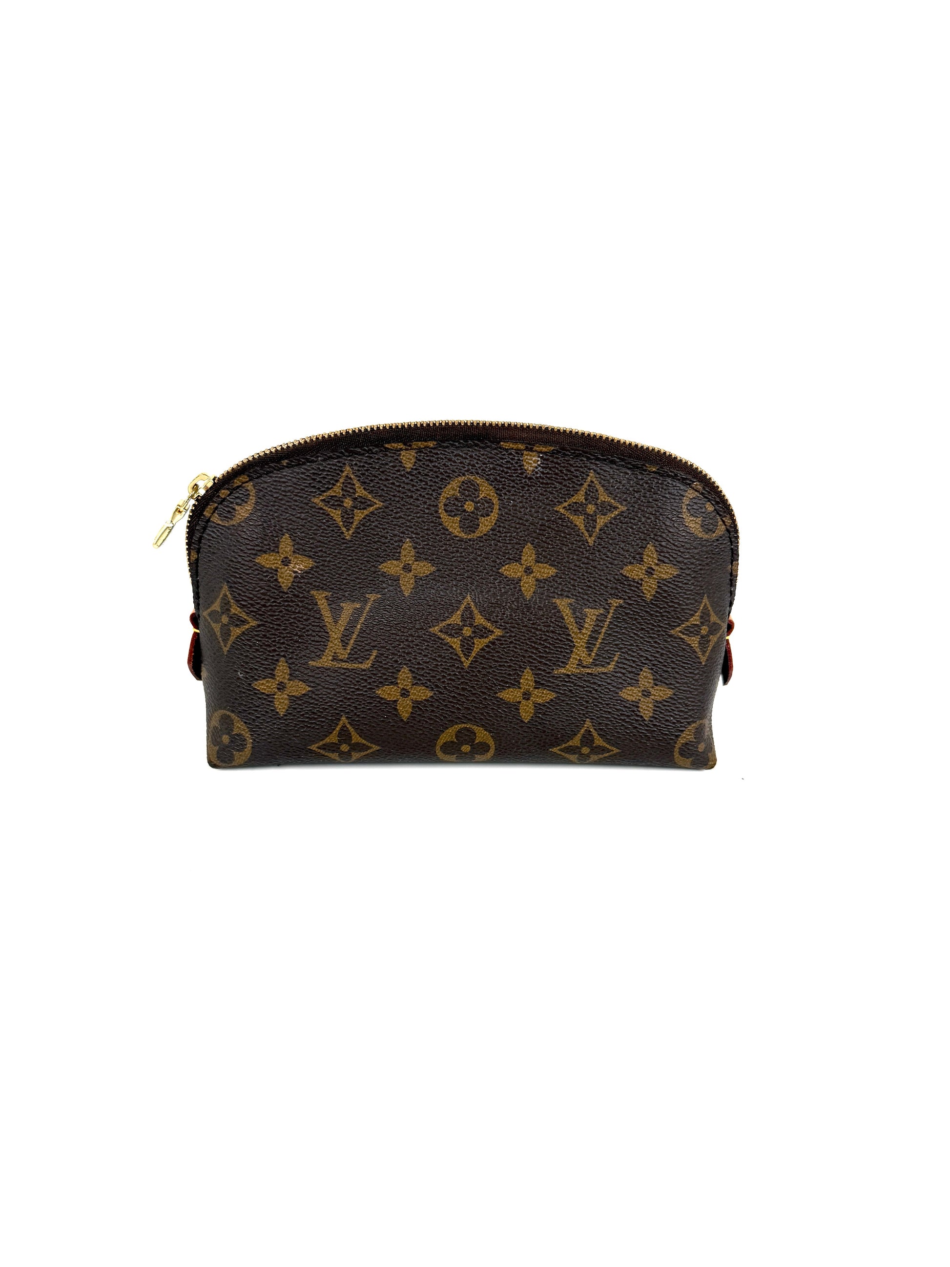 LOUIS VUITTON Brown Monogram Cosmetic Zip Pouch Case