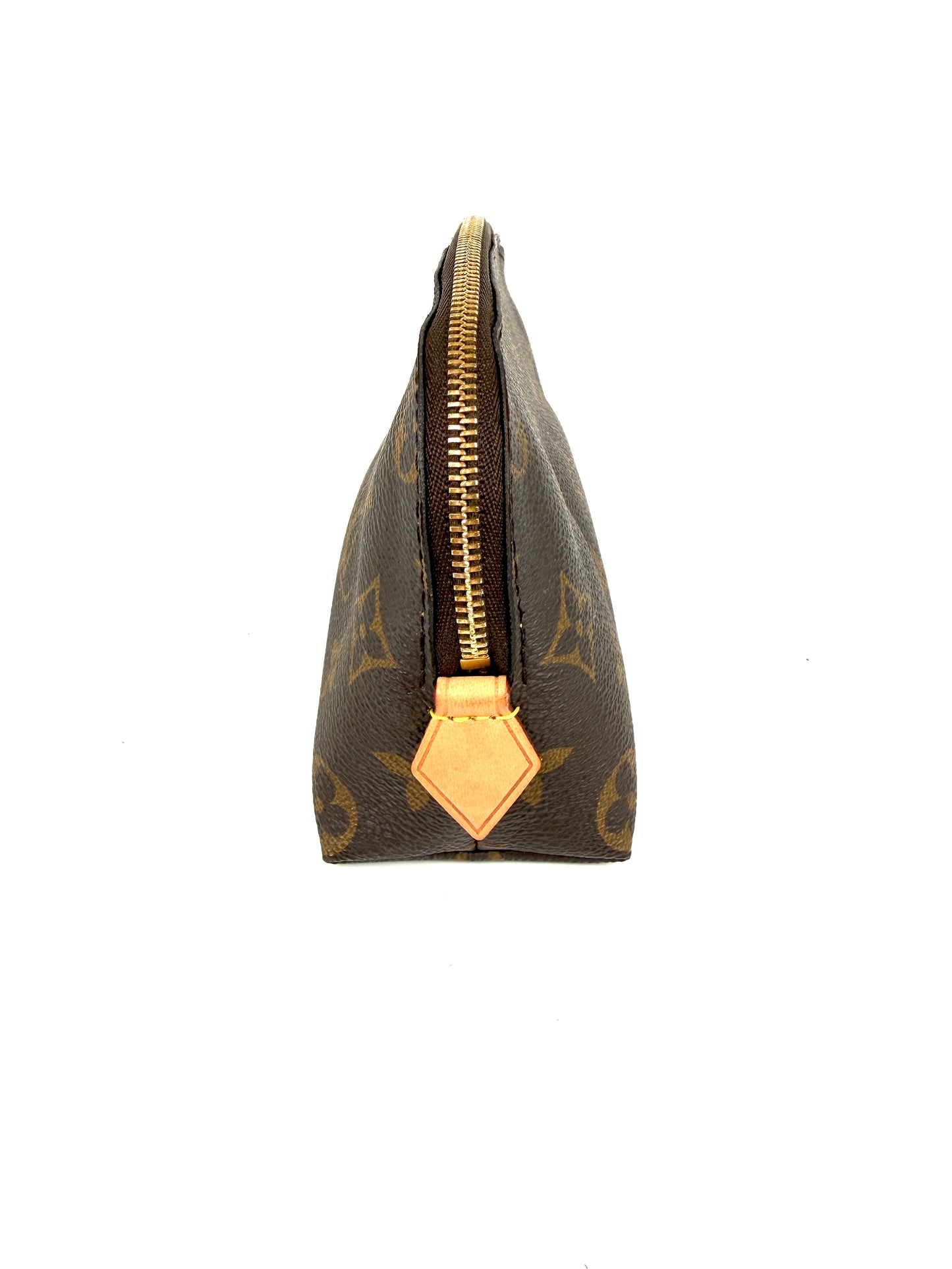LOUIS VUITTON Brown Monogram Cosmetic Zip Pouch
